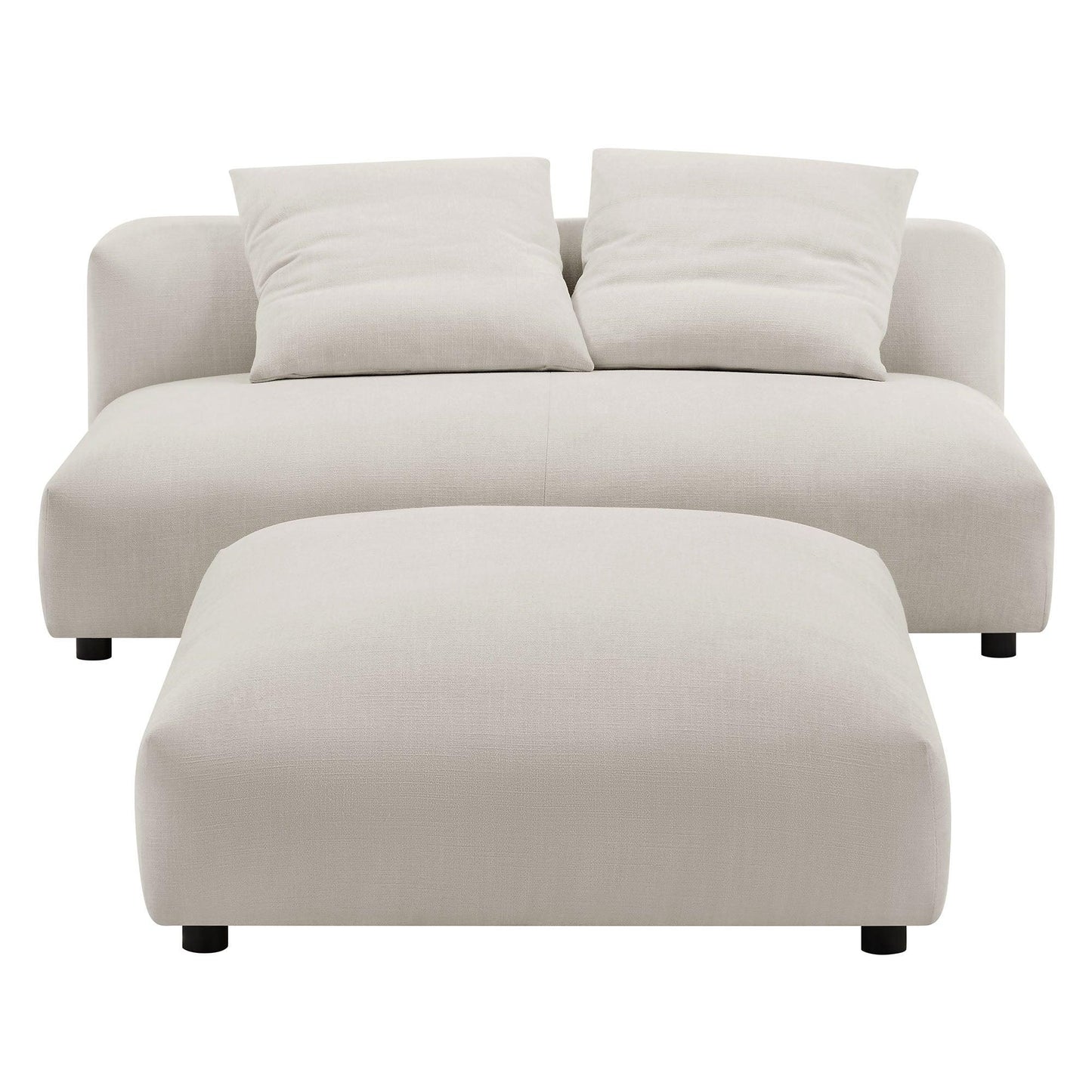 Solace Modular Upholstered Fabric Armless Loveseat and Ottoman Set by Modway FredCo