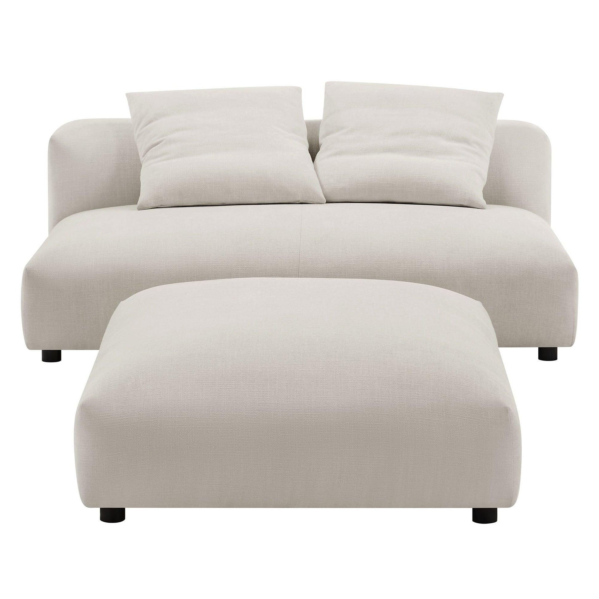 Solace Modular Upholstered Fabric Armless Loveseat and Ottoman Set by Modway FredCo