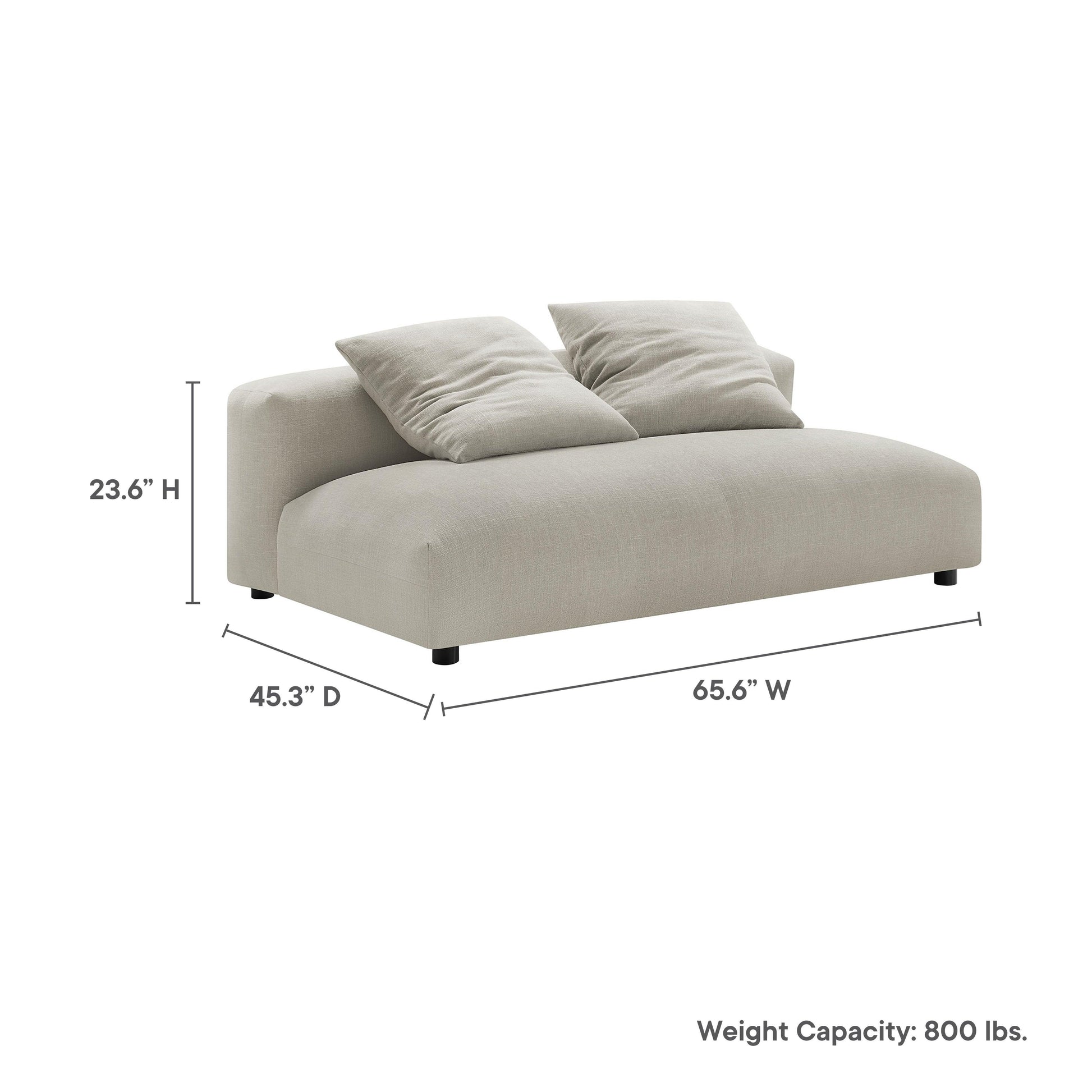 Solace Modular Upholstered Fabric Armless Loveseat by Modway FredCo