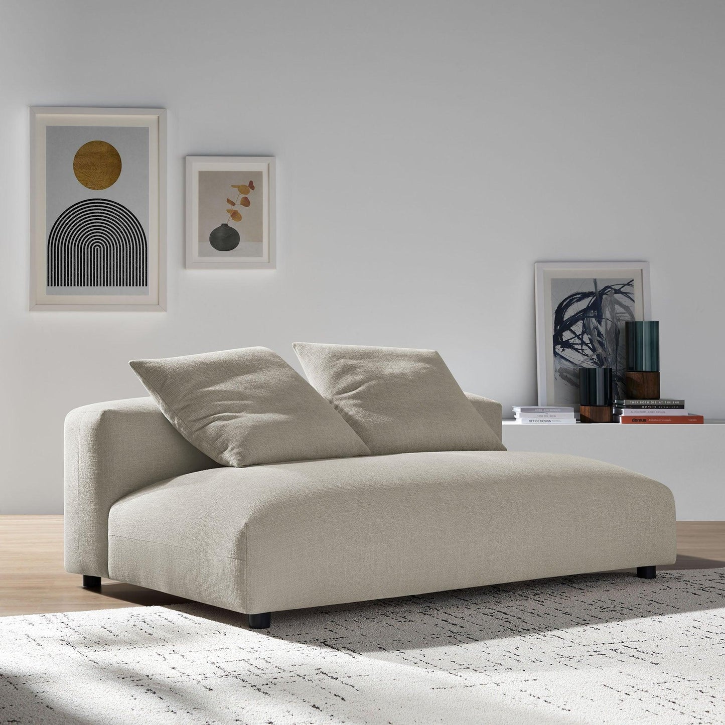 Solace Modular Upholstered Fabric Armless Loveseat by Modway FredCo