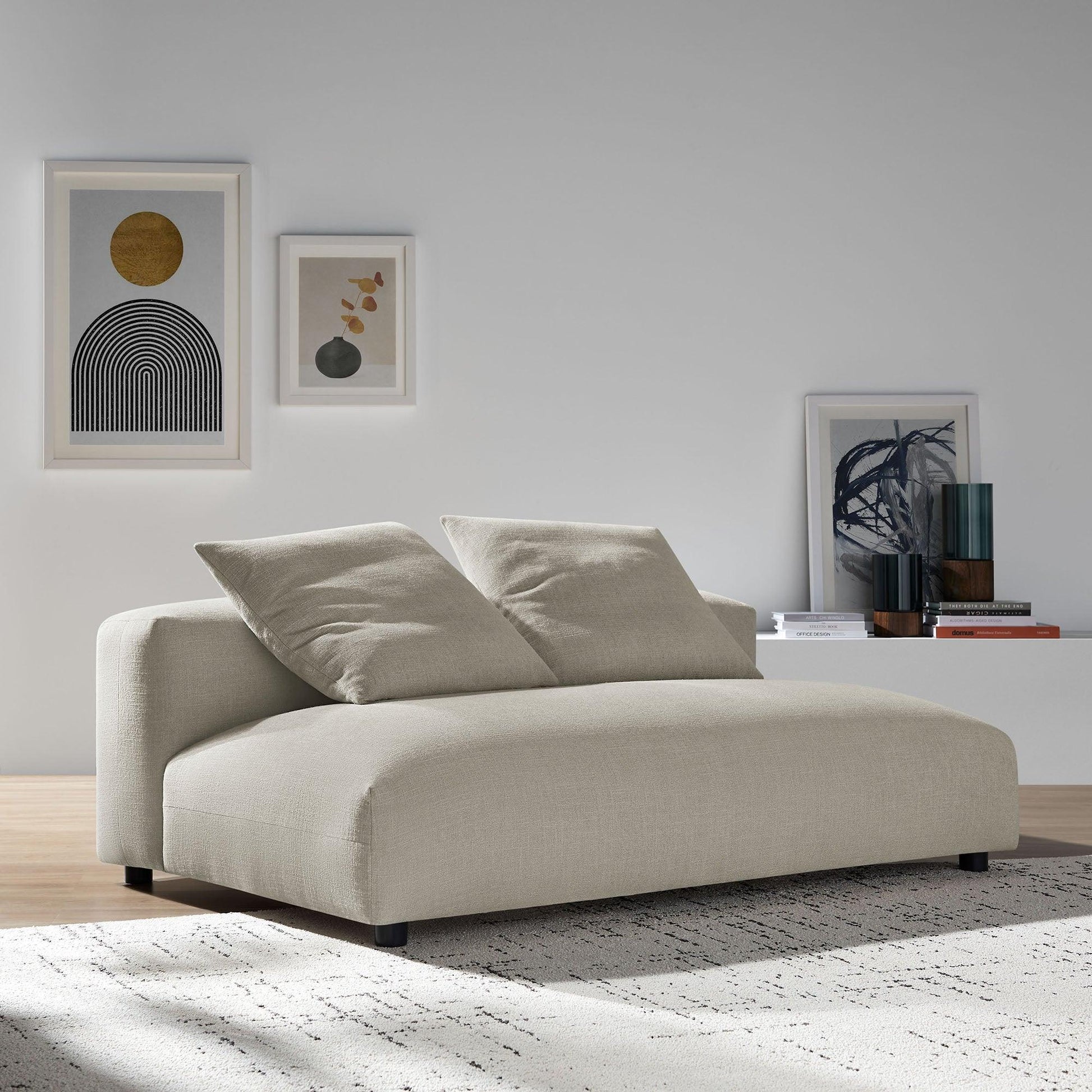 Solace Modular Upholstered Fabric Armless Loveseat by Modway FredCo