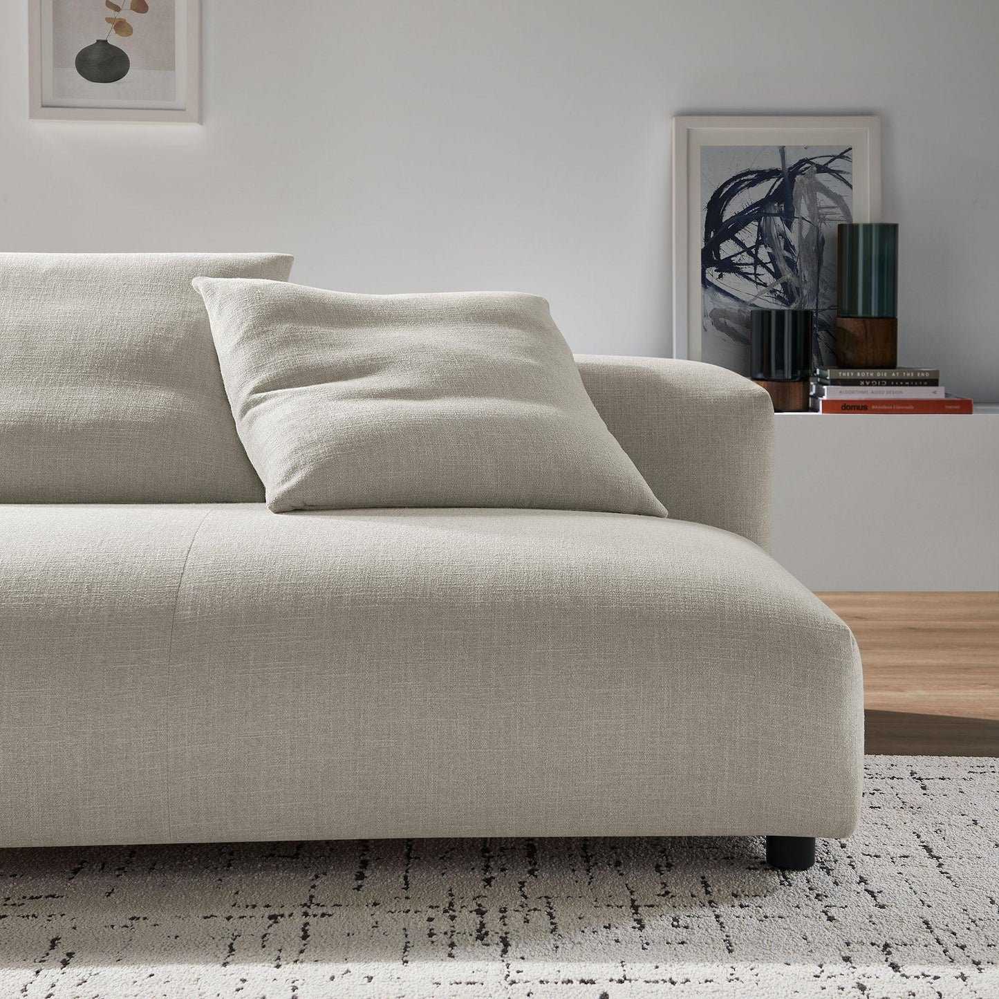 Solace Modular Upholstered Fabric Armless Loveseat by Modway FredCo