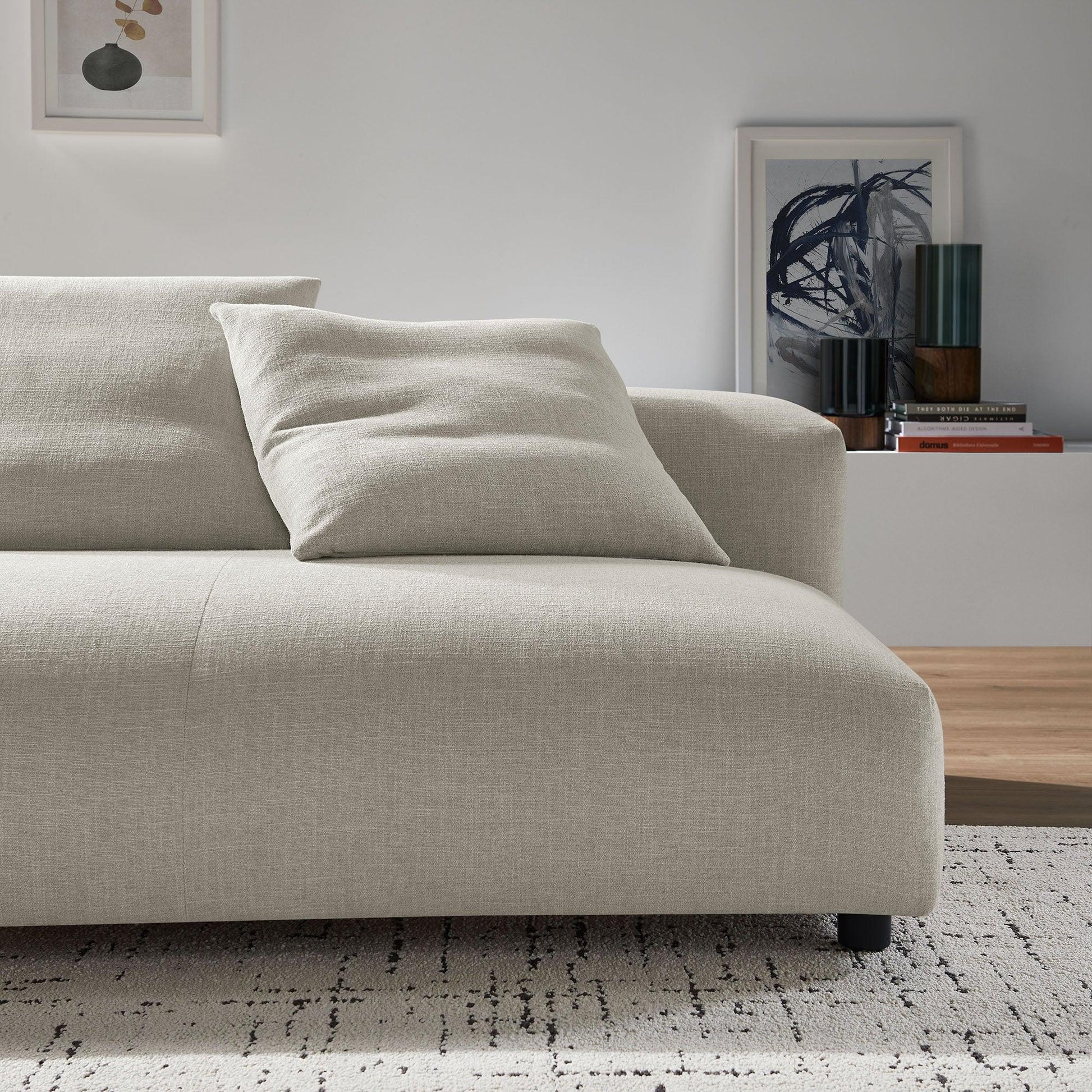 Solace Modular Upholstered Fabric Armless Loveseat by Modway FredCo
