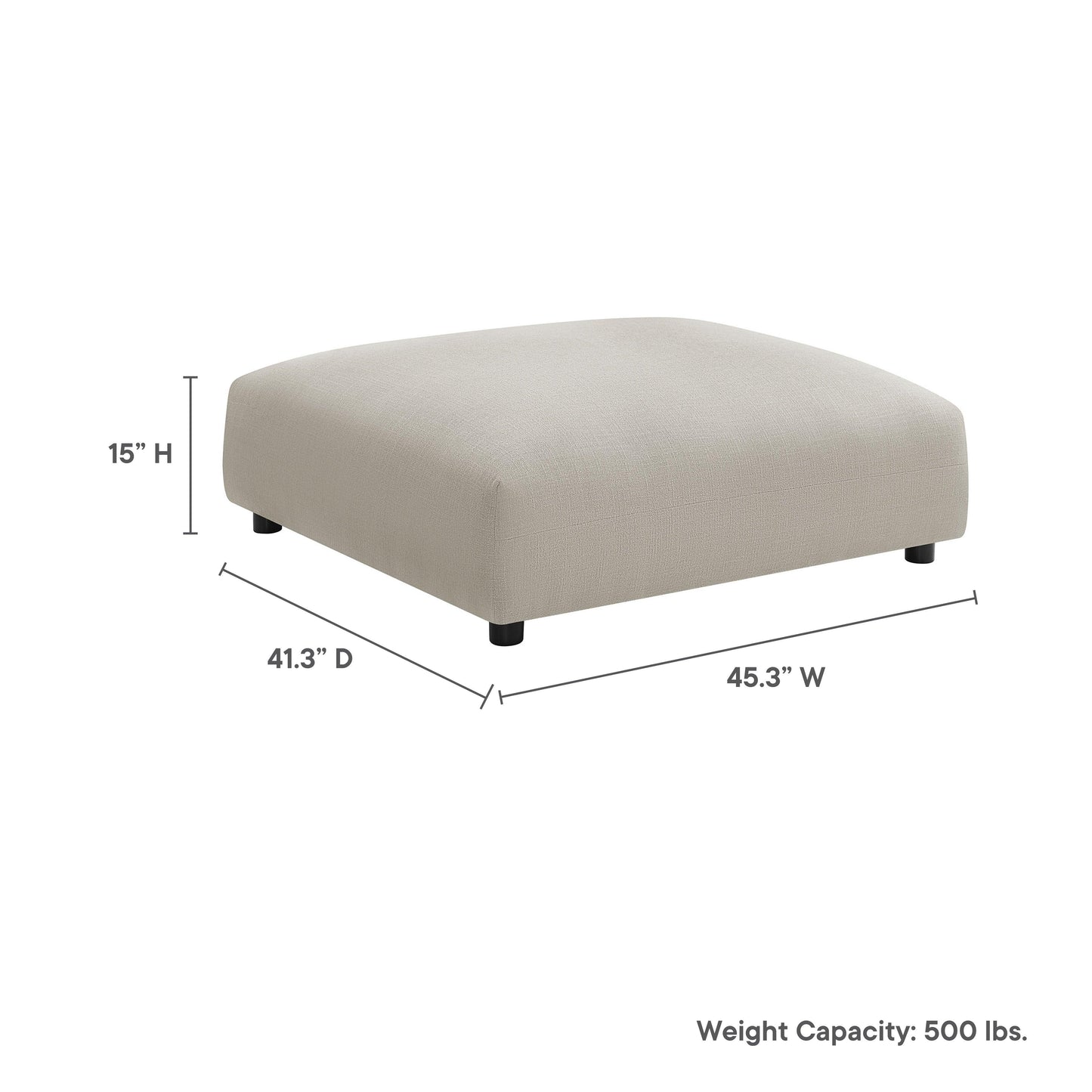 Solace Modular Upholstered Fabric Ottoman by Modway FredCo