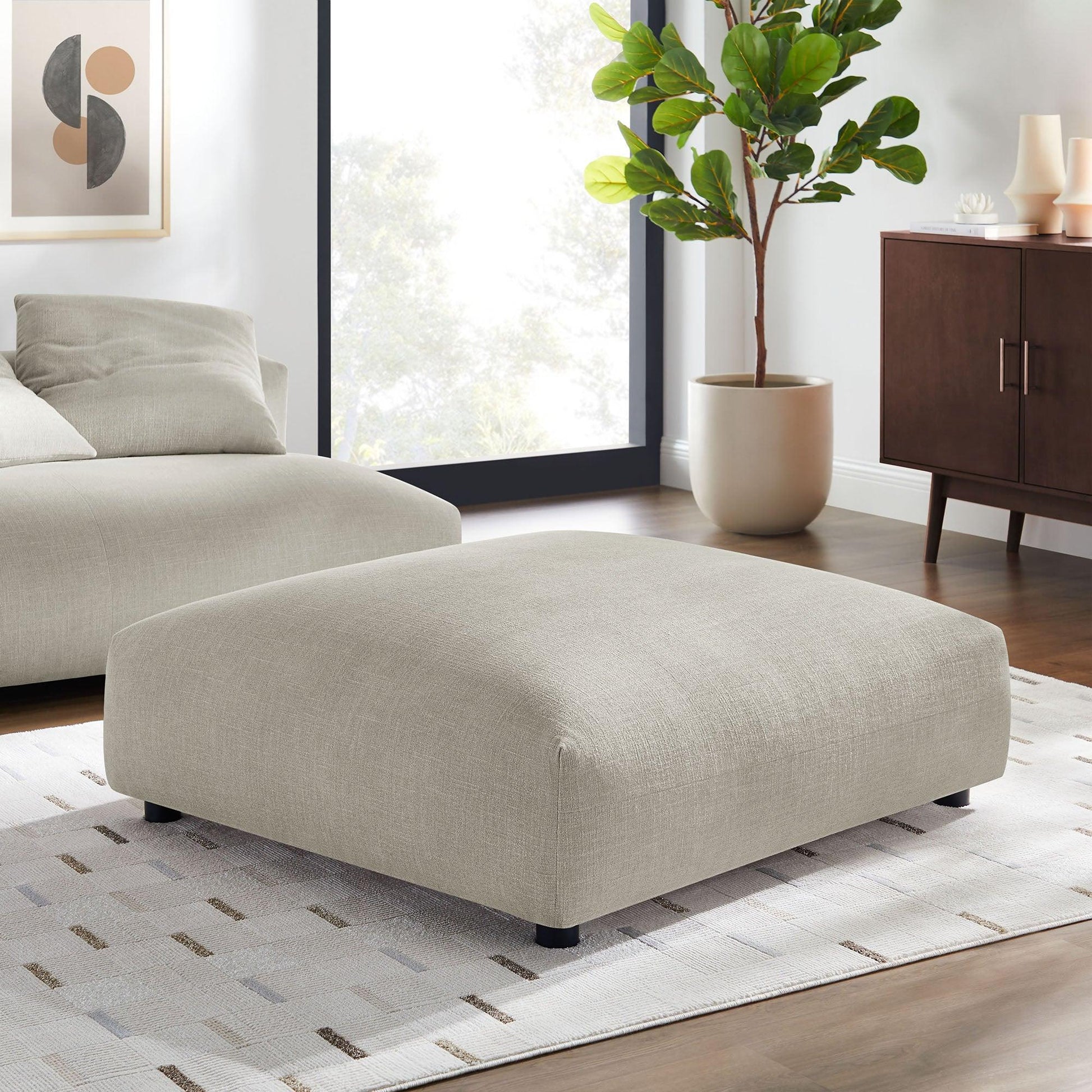 Solace Modular Upholstered Fabric Ottoman by Modway FredCo