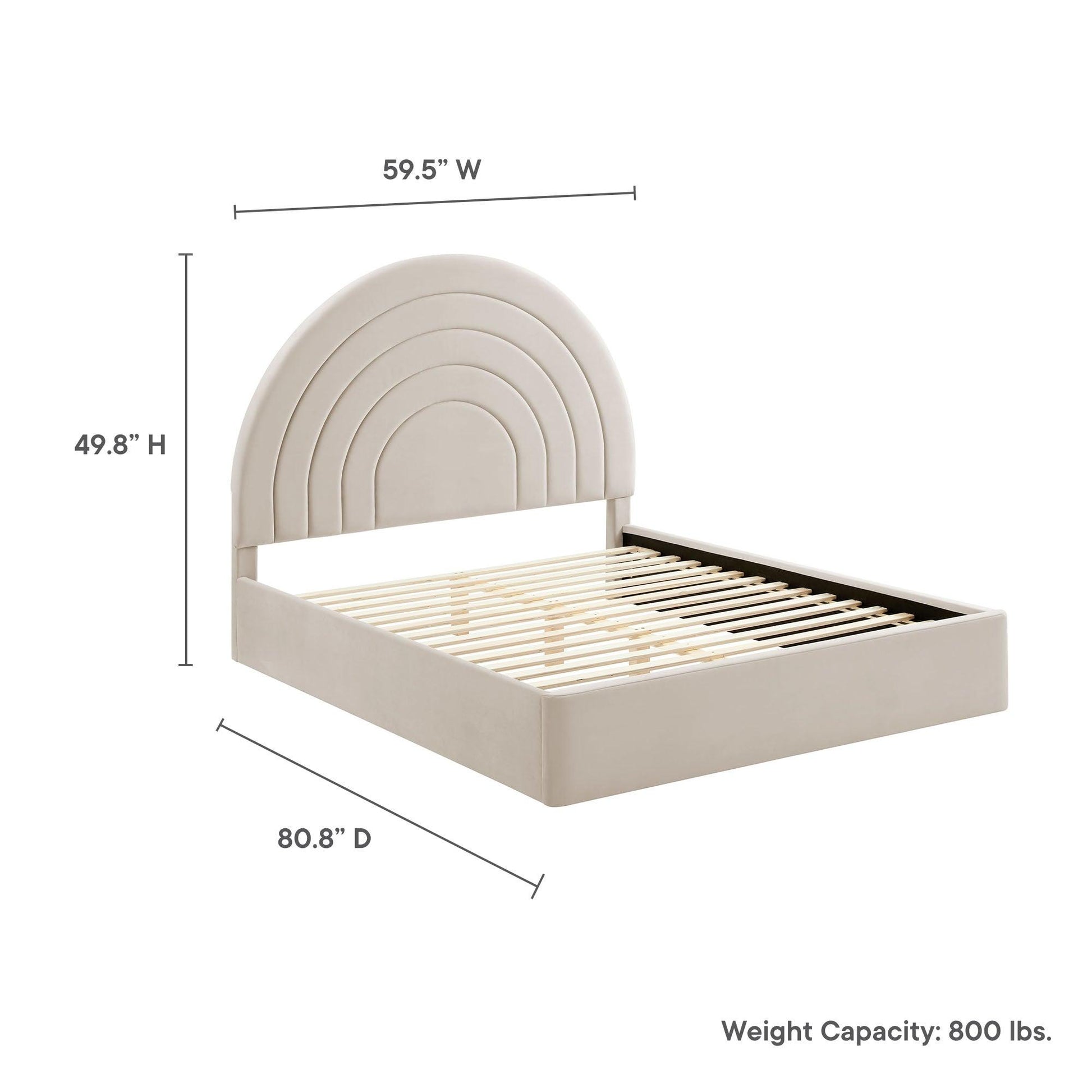 Solana Arched Performance Velvet Full Platform Bed by Modway FredCo