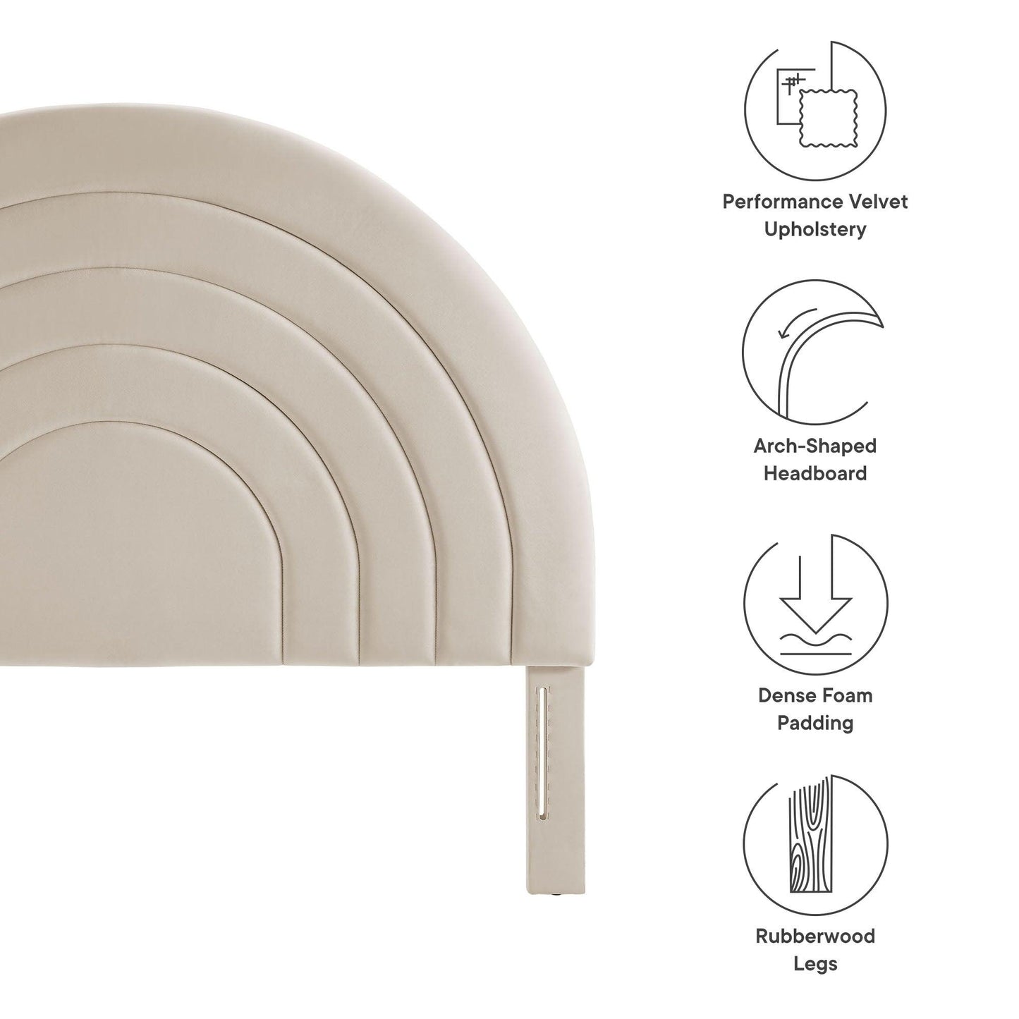 Solana Arched Performance Velvet Queen Headboard by Modway FredCo