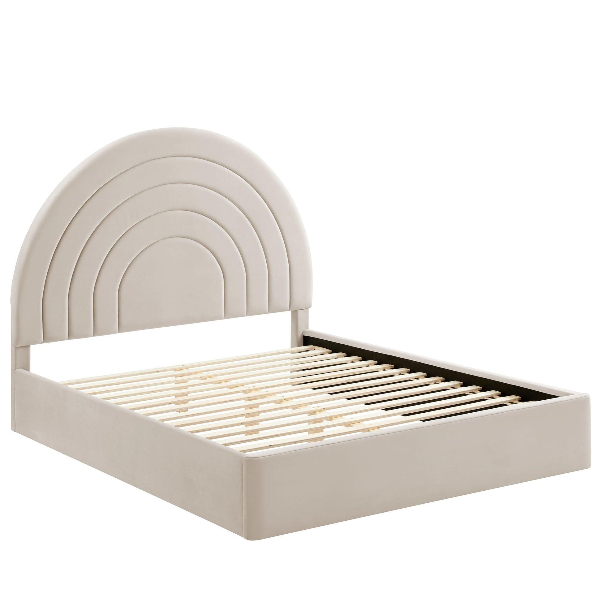 Solana Arched Performance Velvet Queen Platform Bed by Modway FredCo