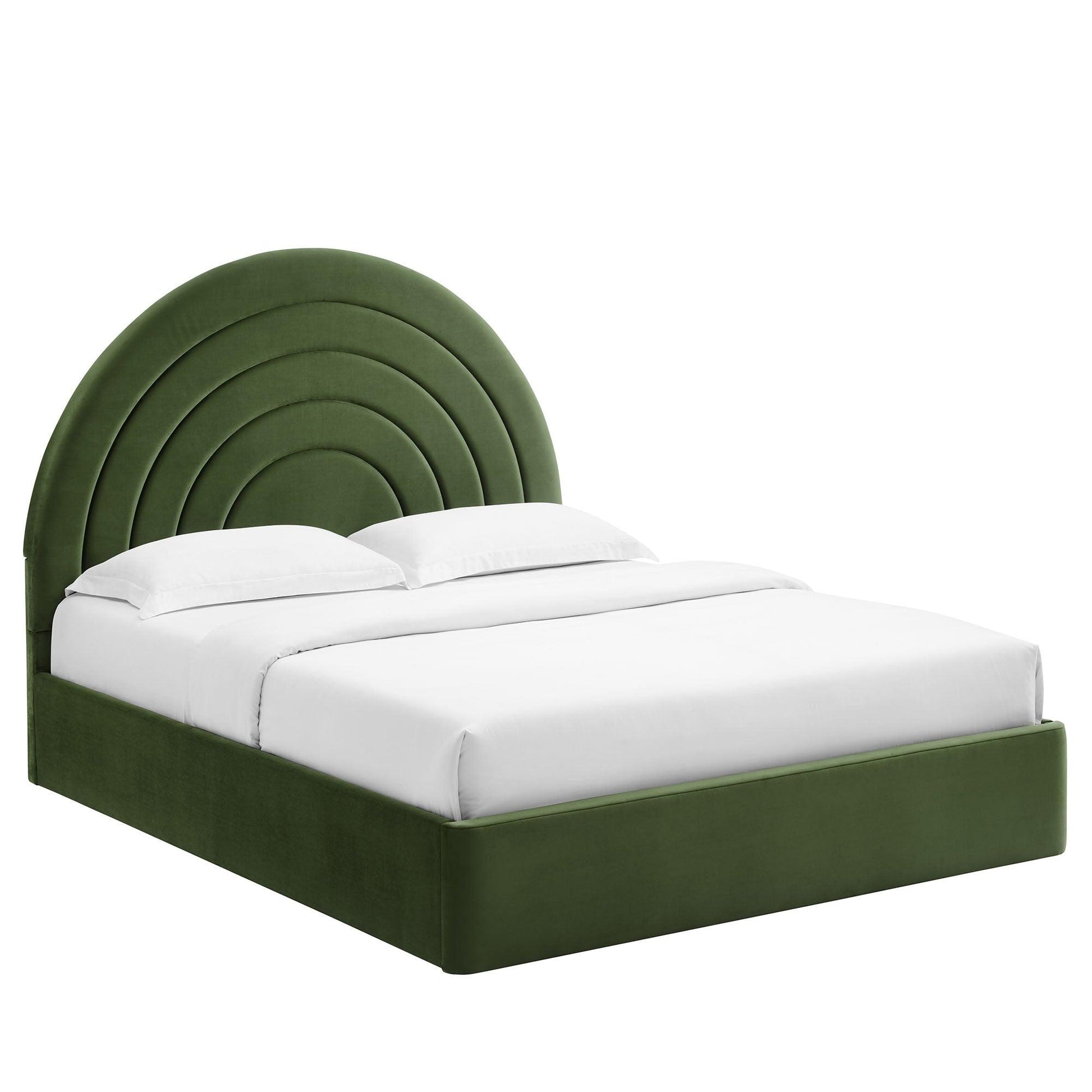 Solana Arched Performance Velvet Queen Platform Bed by Modway FredCo
