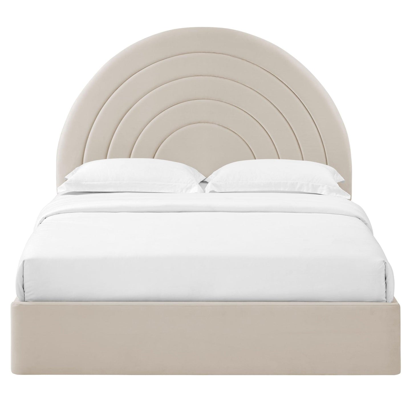 Solana Arched Performance Velvet Queen Platform Bed by Modway FredCo