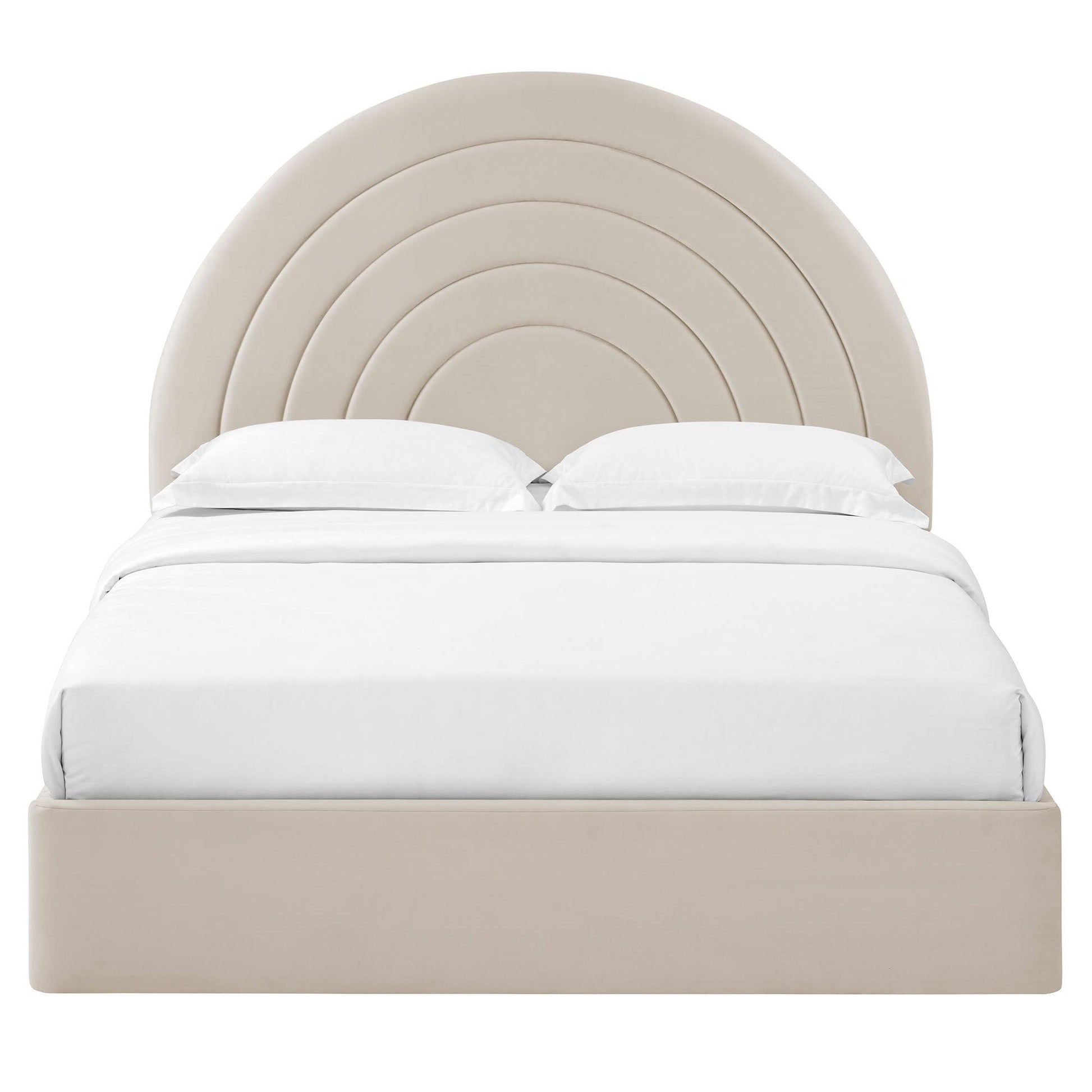 Solana Arched Performance Velvet Queen Platform Bed by Modway FredCo