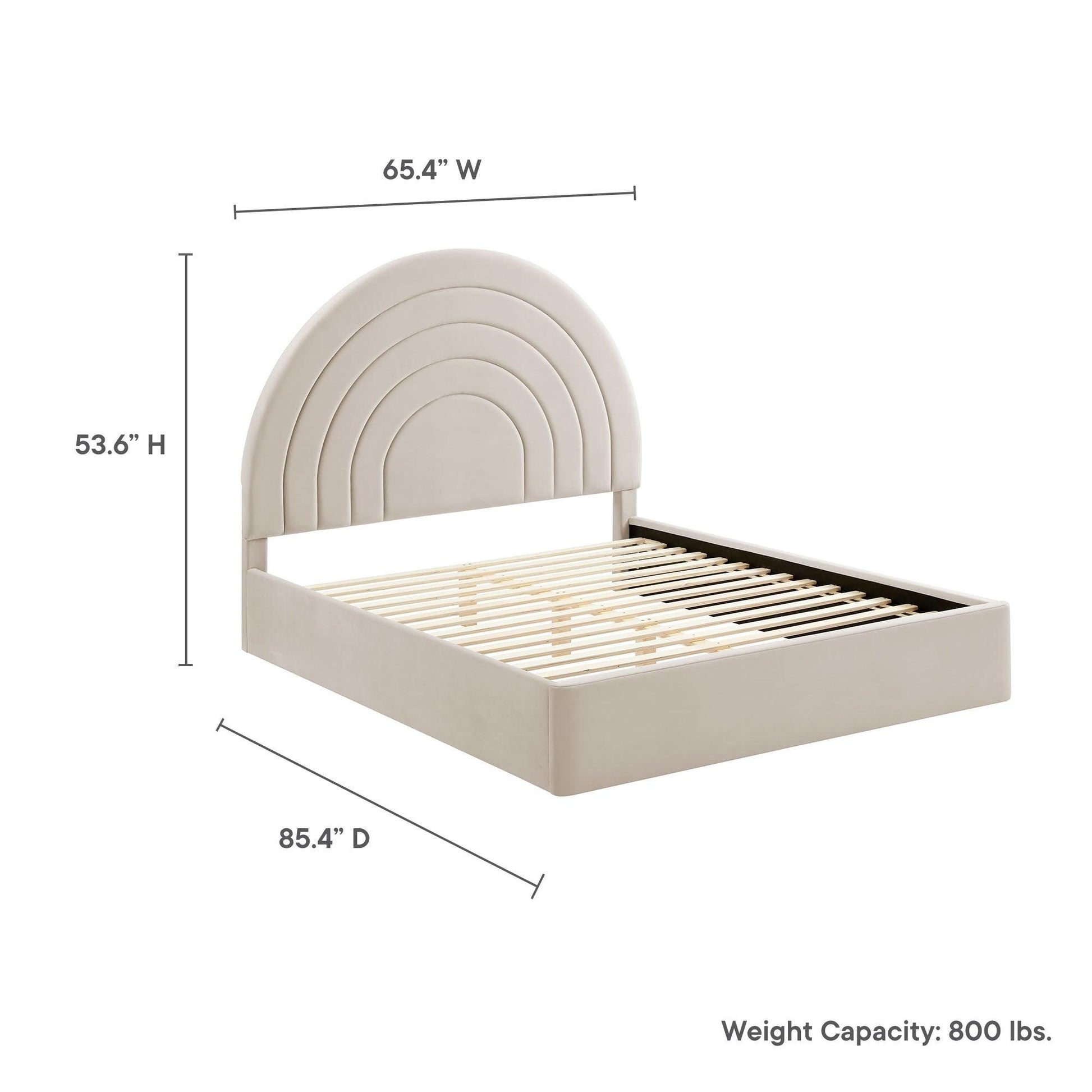 Solana Arched Performance Velvet Queen Platform Bed by Modway FredCo