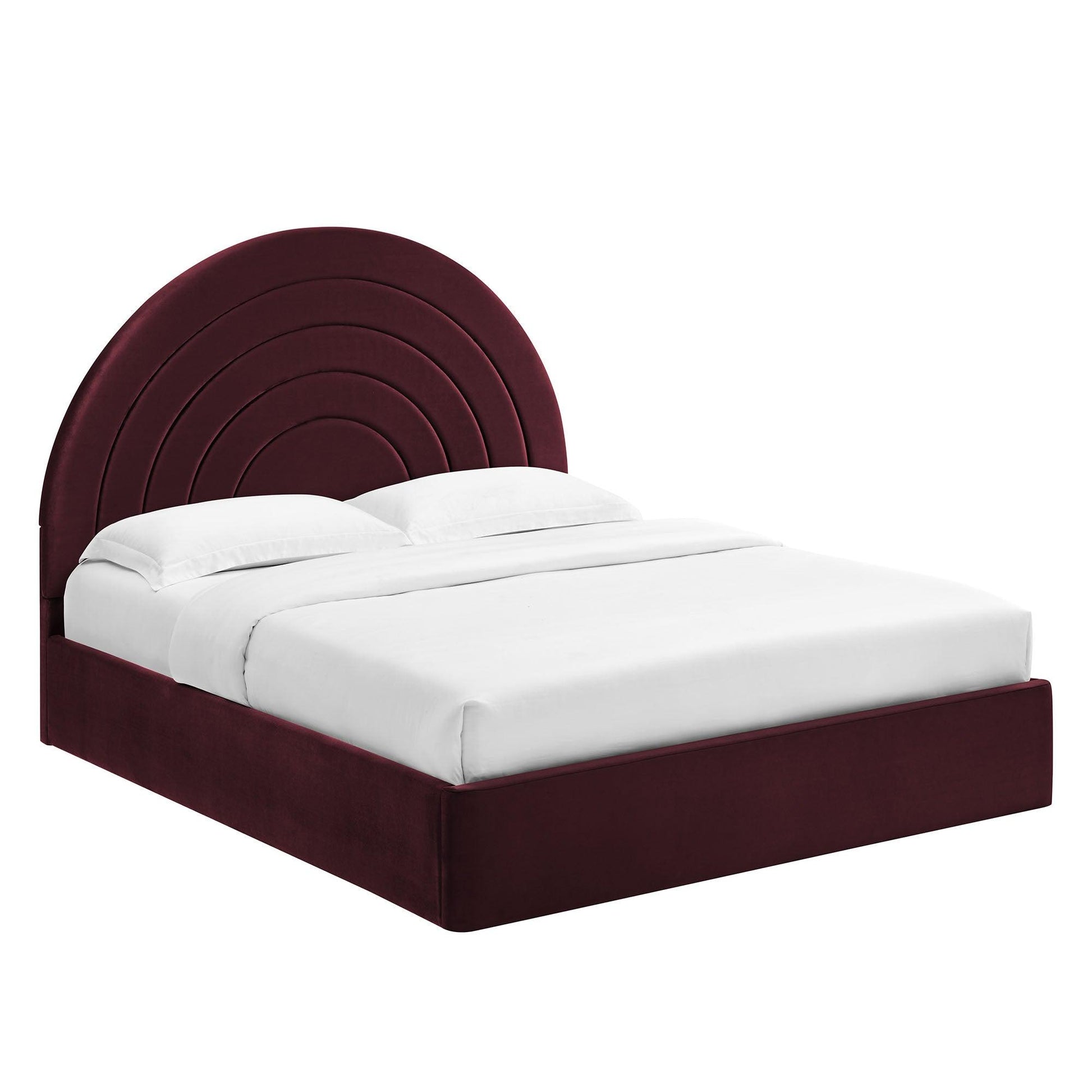Solana Arched Performance Velvet Queen Platform Bed by Modway FredCo