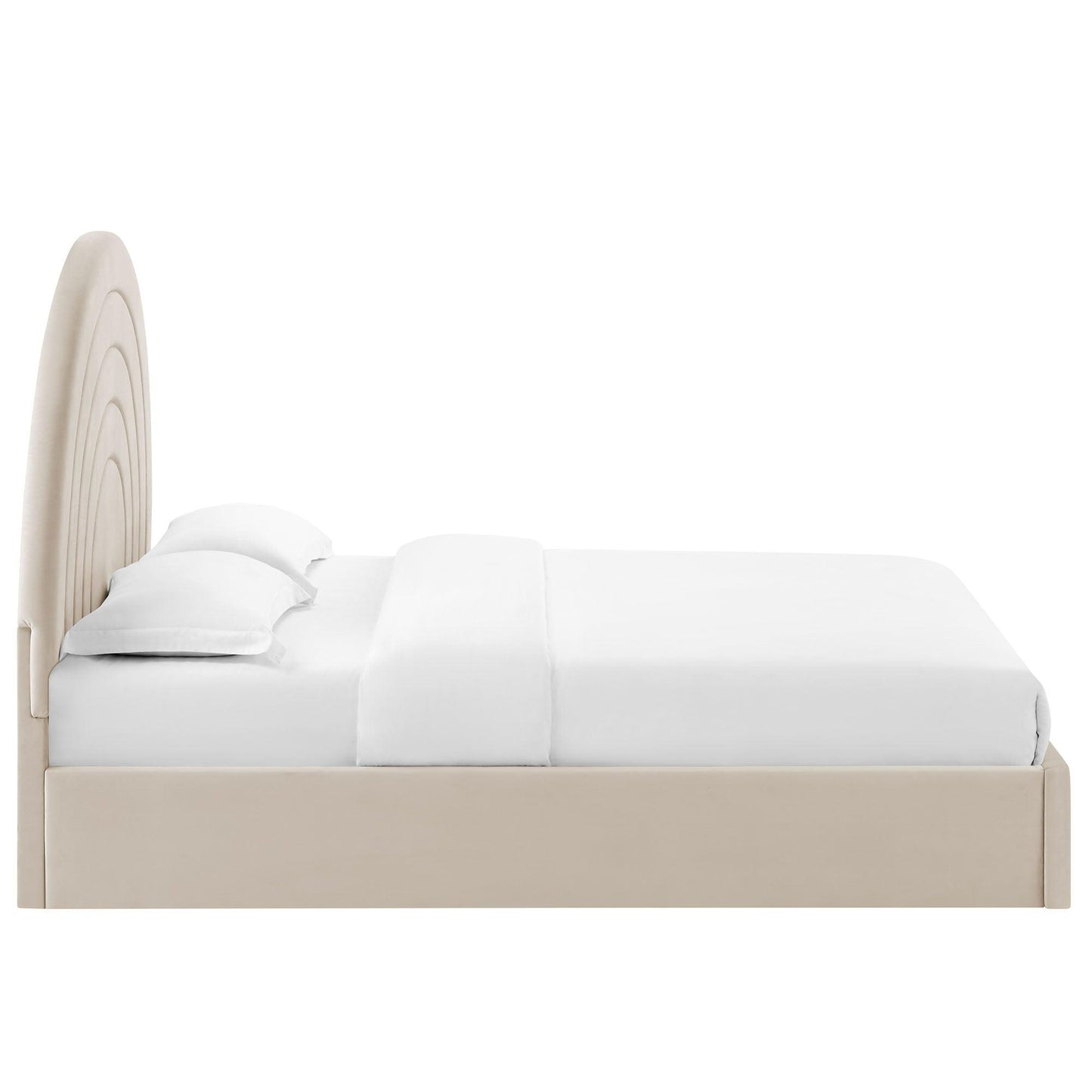Solana Arched Performance Velvet Queen Platform Bed by Modway FredCo
