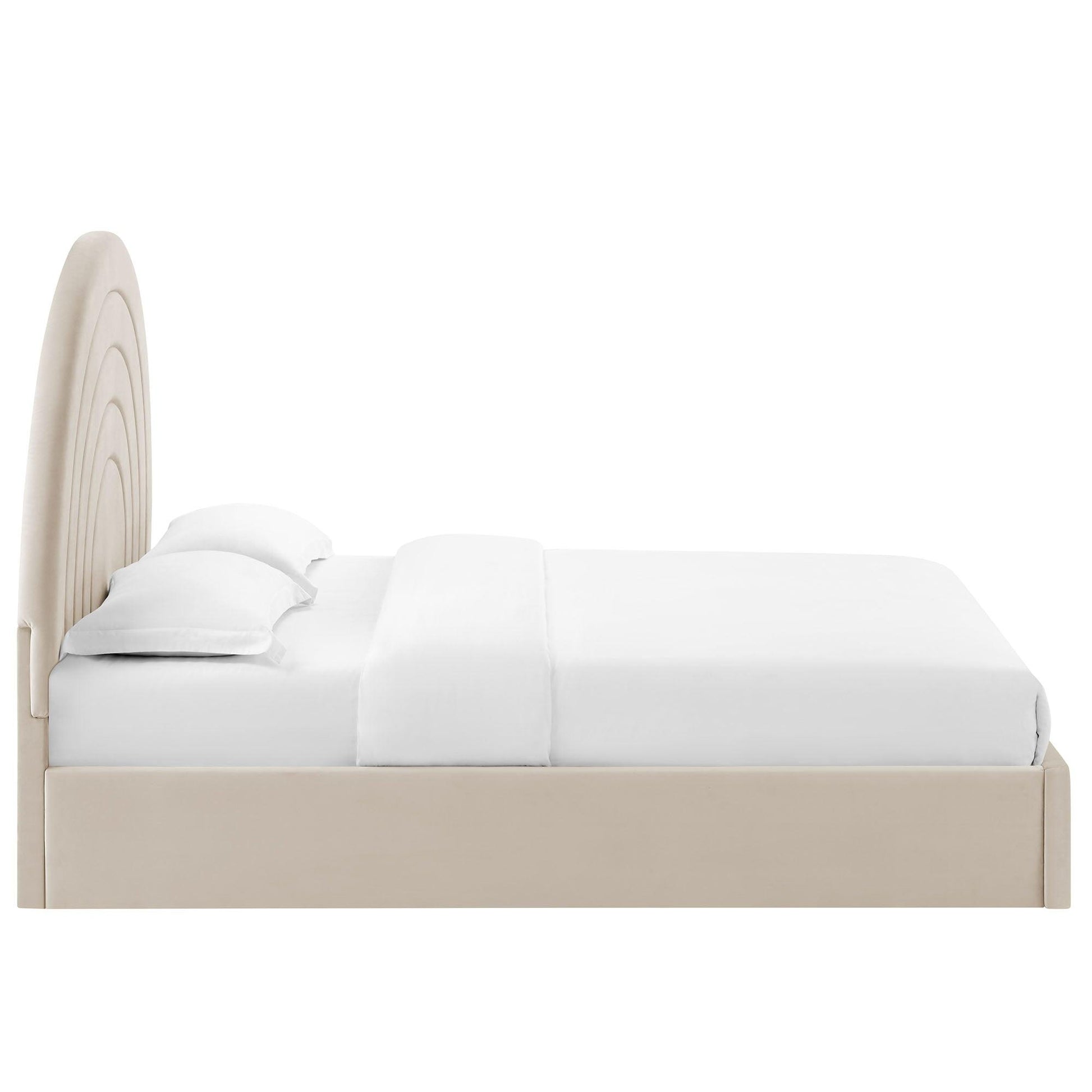 Solana Arched Performance Velvet Queen Platform Bed by Modway FredCo