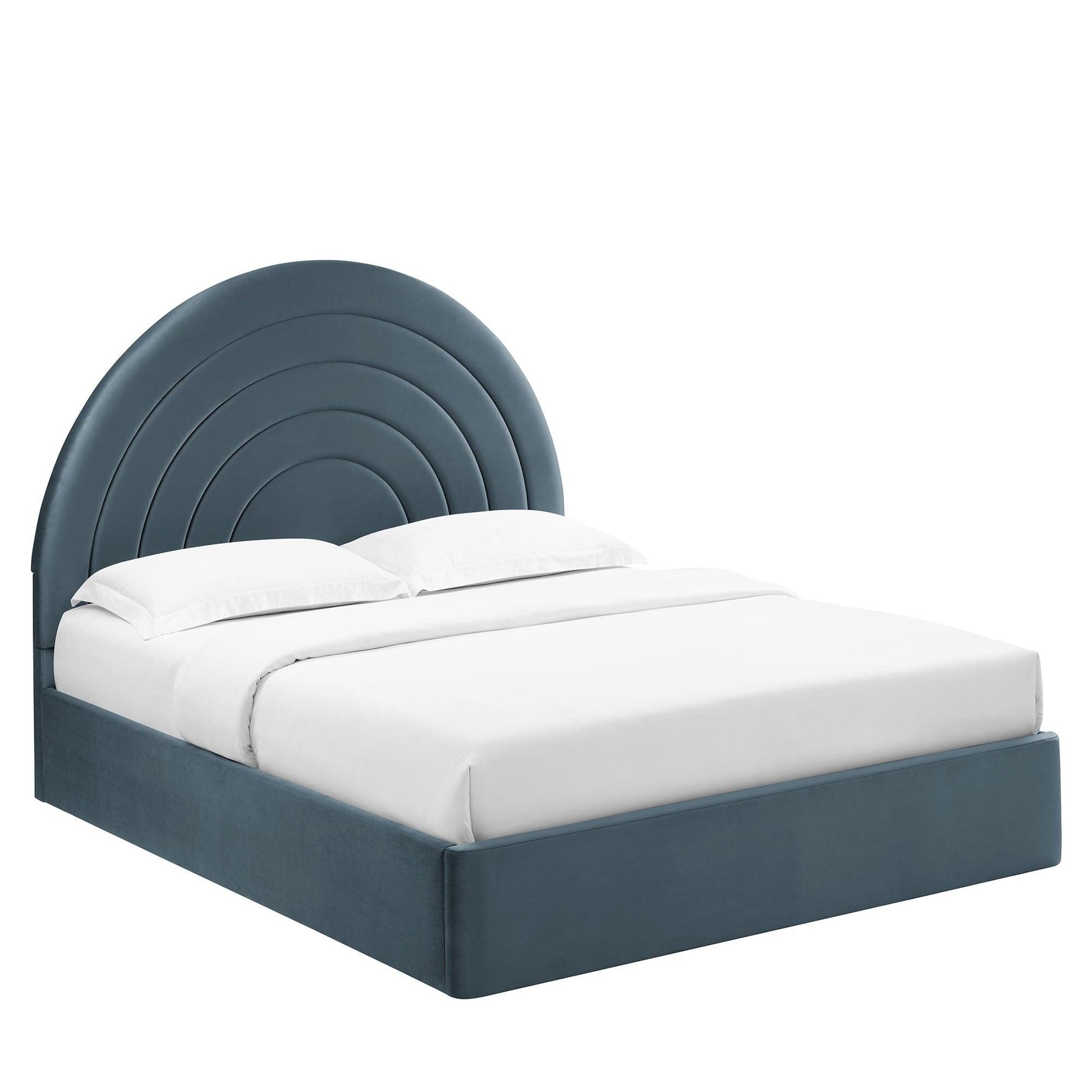 Solana Arched Performance Velvet Queen Platform Bed by Modway FredCo