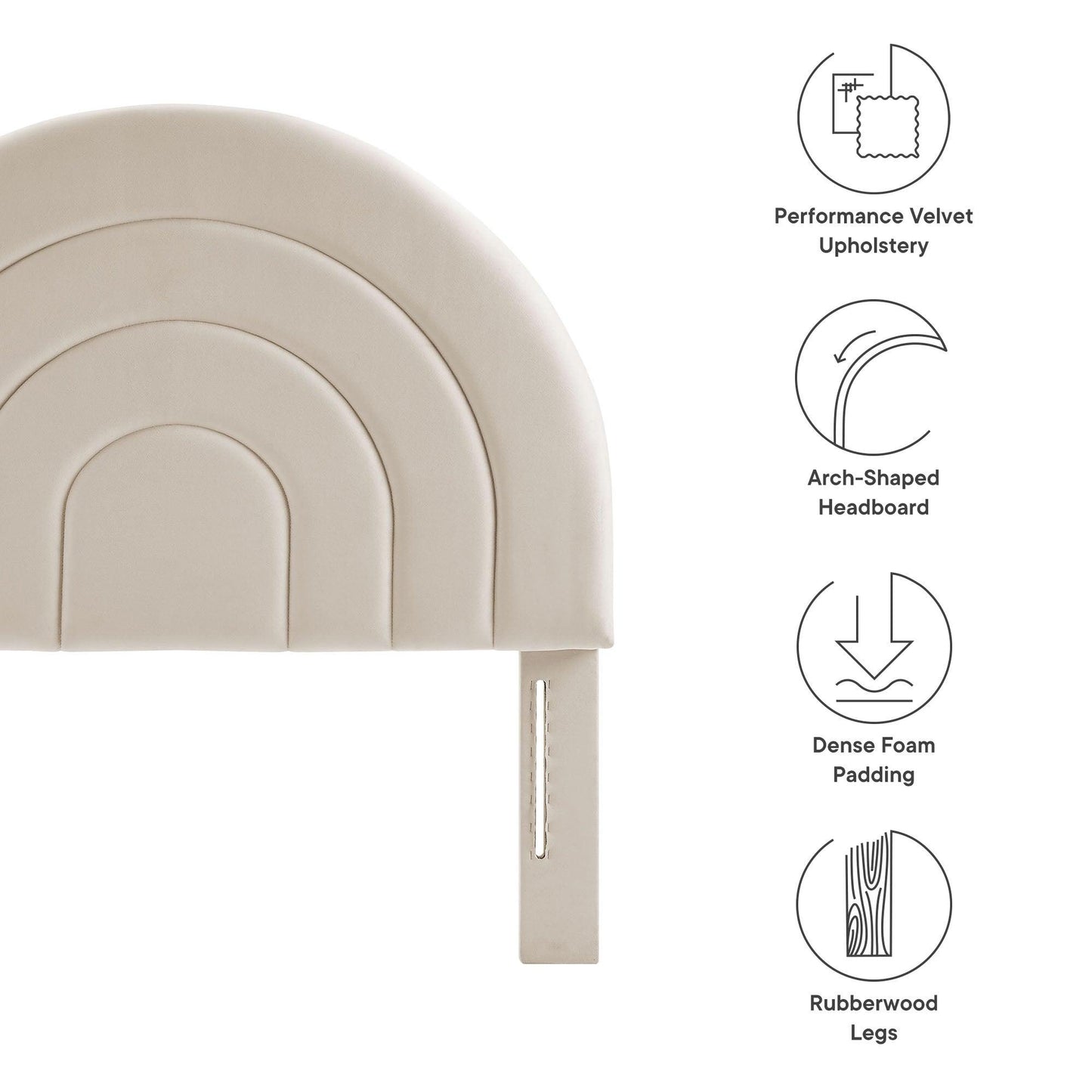 Solana Arched Performance Velvet Twin Headboard by Modway FredCo