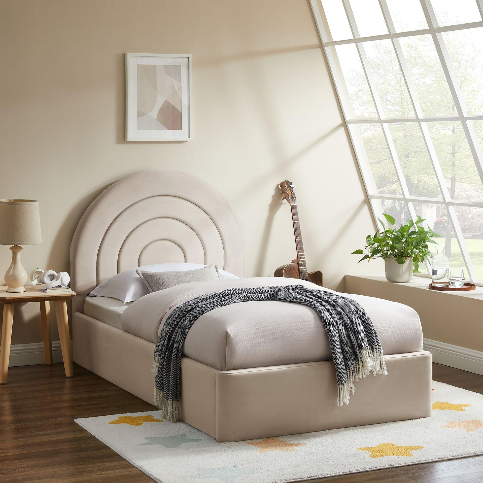 Solana Arched Performance Velvet Twin Platform Bed by Modway FredCo