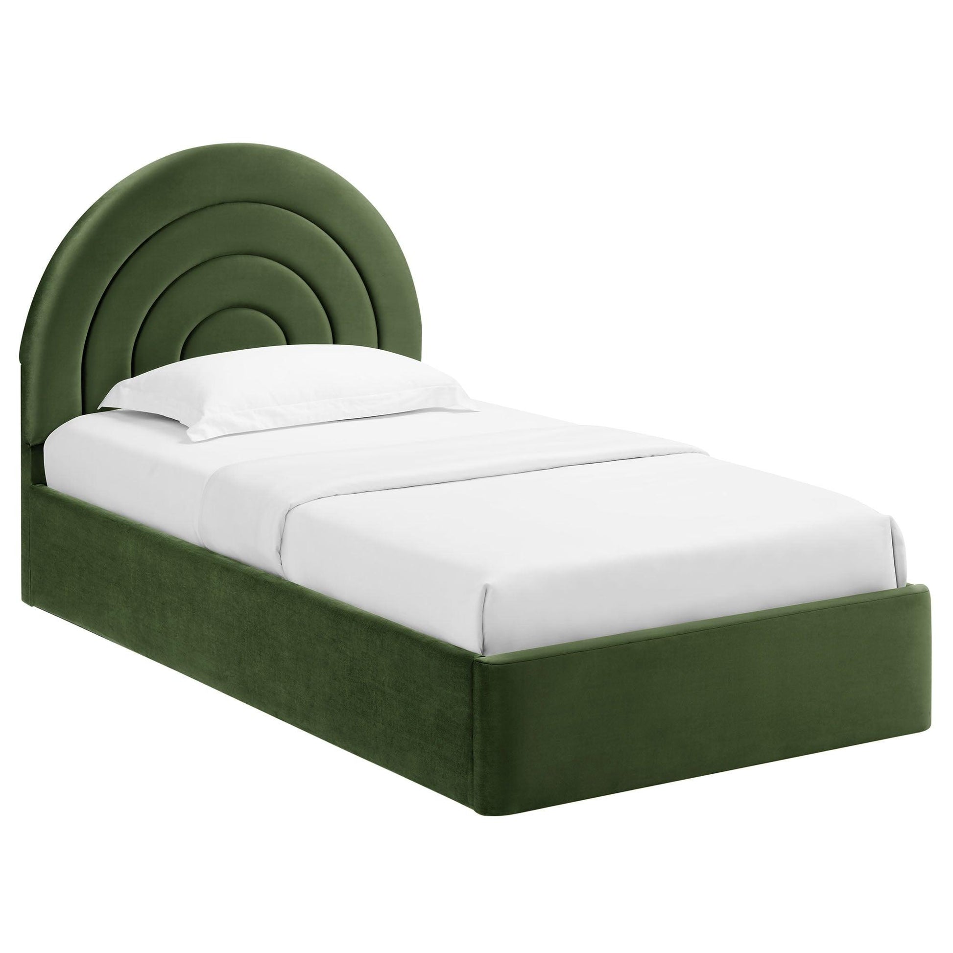 Solana Arched Performance Velvet Twin Platform Bed by Modway FredCo