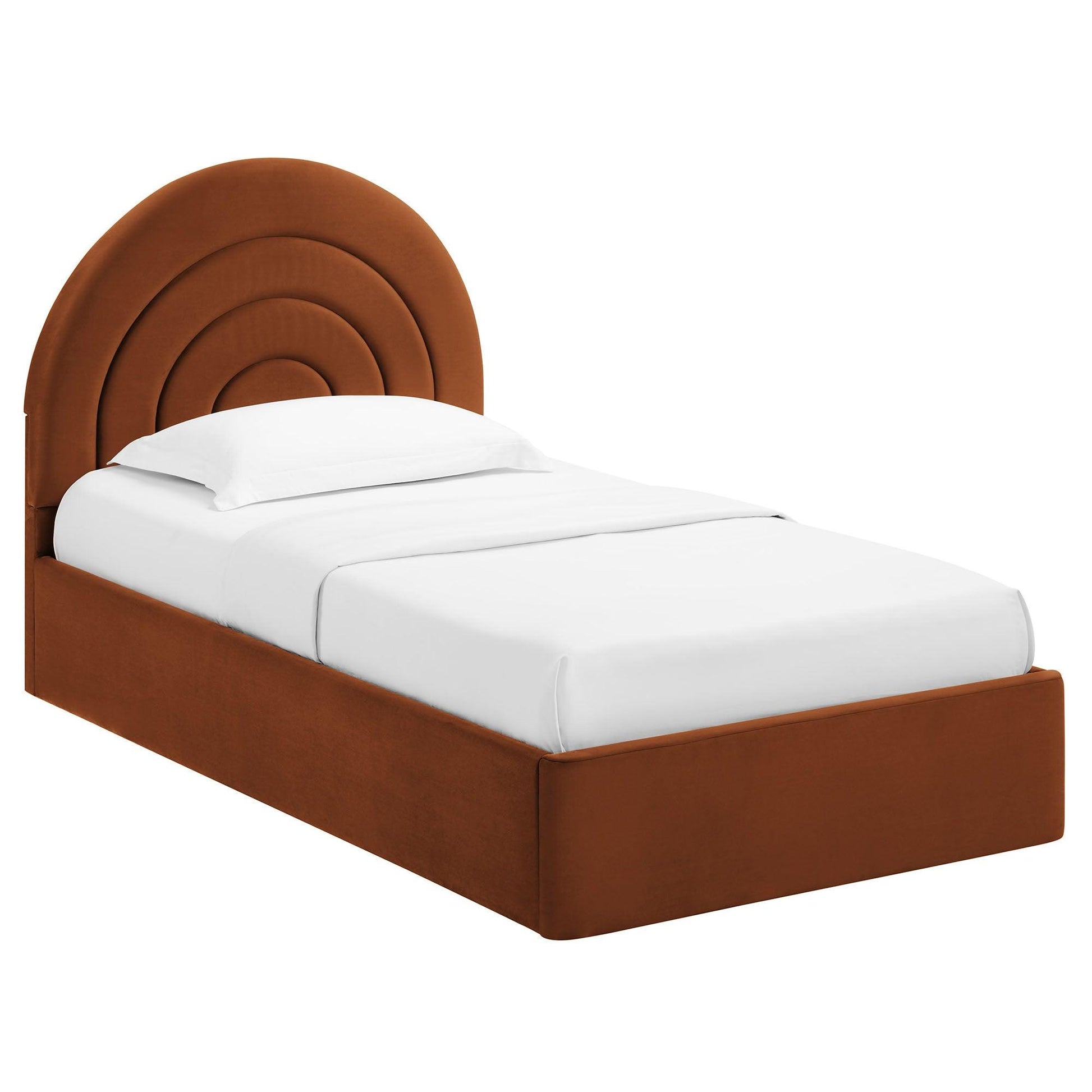 Solana Arched Performance Velvet Twin Platform Bed by Modway FredCo
