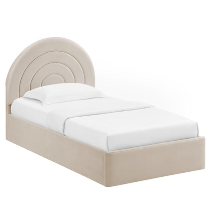 Solana Arched Performance Velvet Twin Platform Bed by Modway FredCo