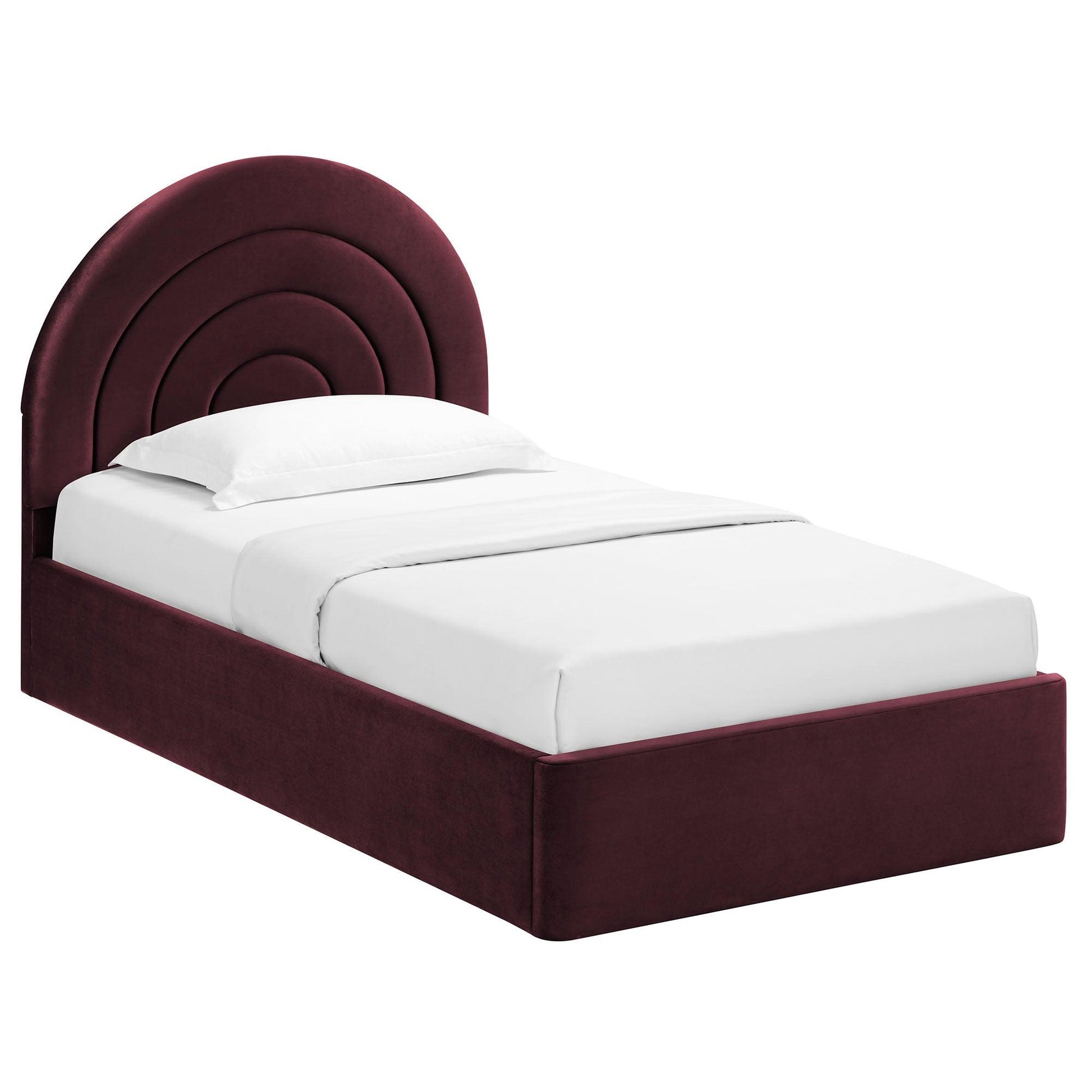 Solana Arched Performance Velvet Twin Platform Bed by Modway FredCo