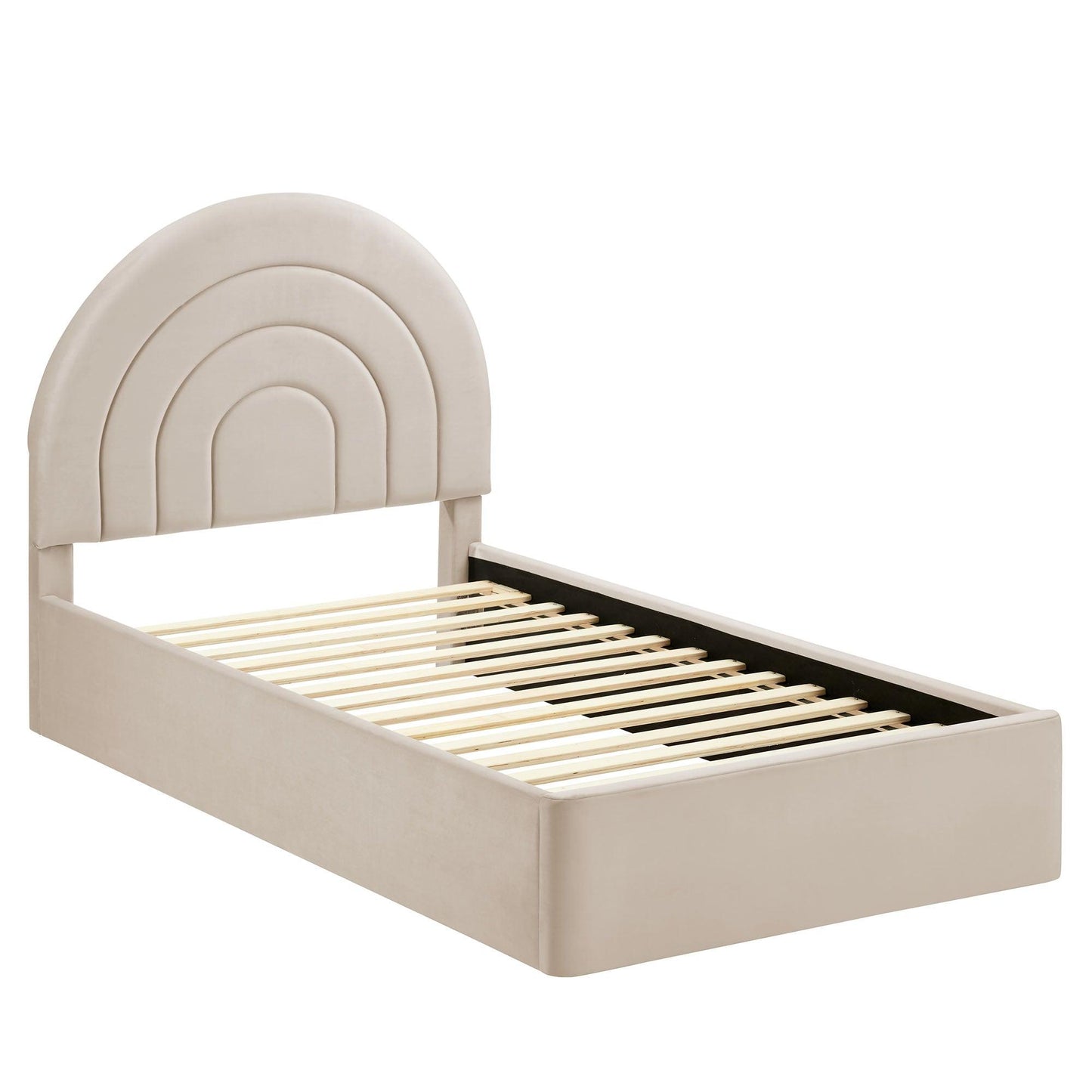 Solana Arched Performance Velvet Twin Platform Bed by Modway FredCo