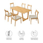 Solara 7-Piece Wood Dining Set with Fabric Upholstered Side Chairs by Modway FredCo