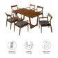 Solara 7-Piece Wood Dining Set with Vegan Leather Armchairs by Modway FredCo