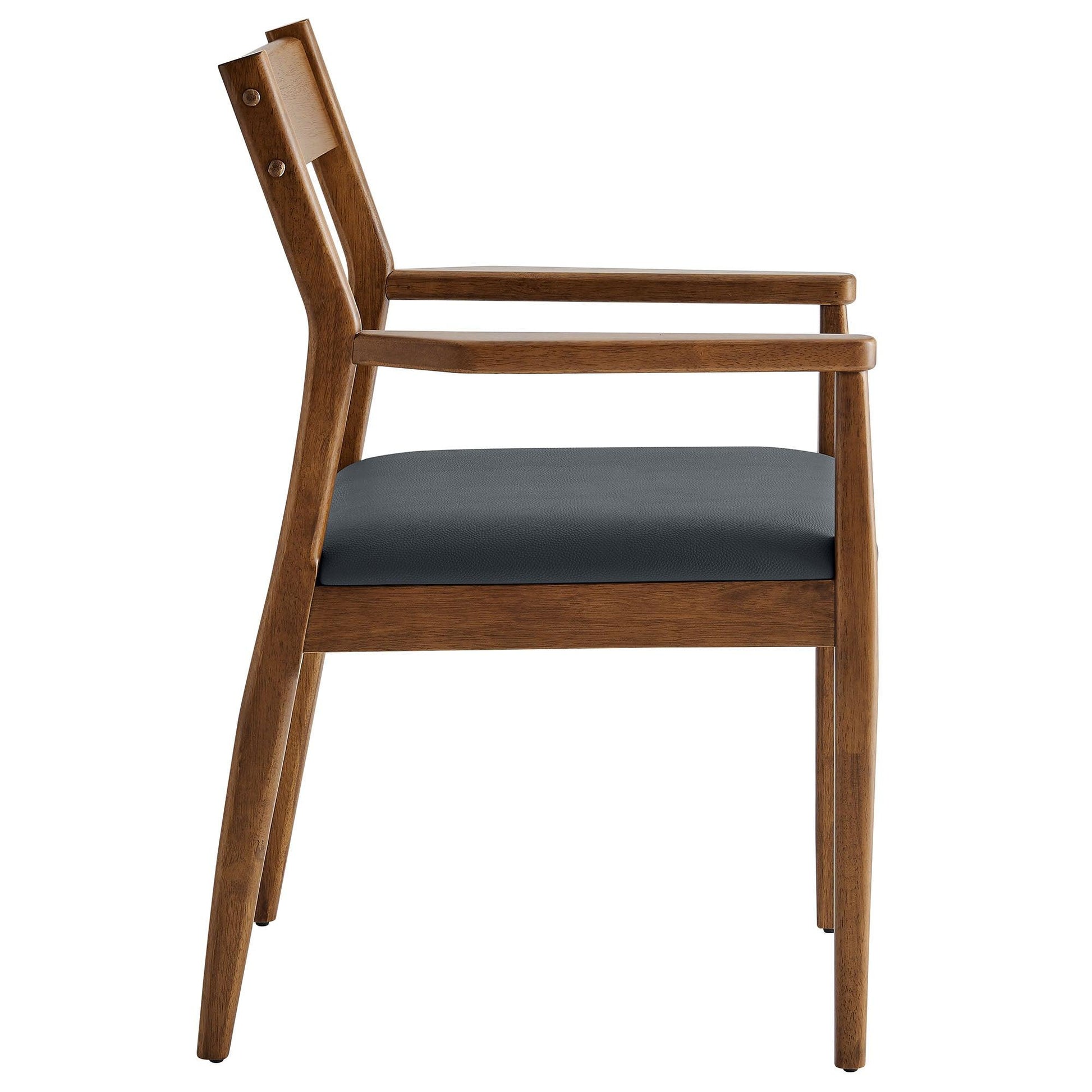 Solara 7-Piece Wood Dining Set with Vegan Leather Armchairs by Modway FredCo