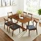 Solara 7-Piece Wood Dining Set with Vegan Leather Side Chairs by Modway FredCo
