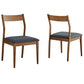 Solara 7-Piece Wood Dining Set with Vegan Leather Side Chairs by Modway FredCo