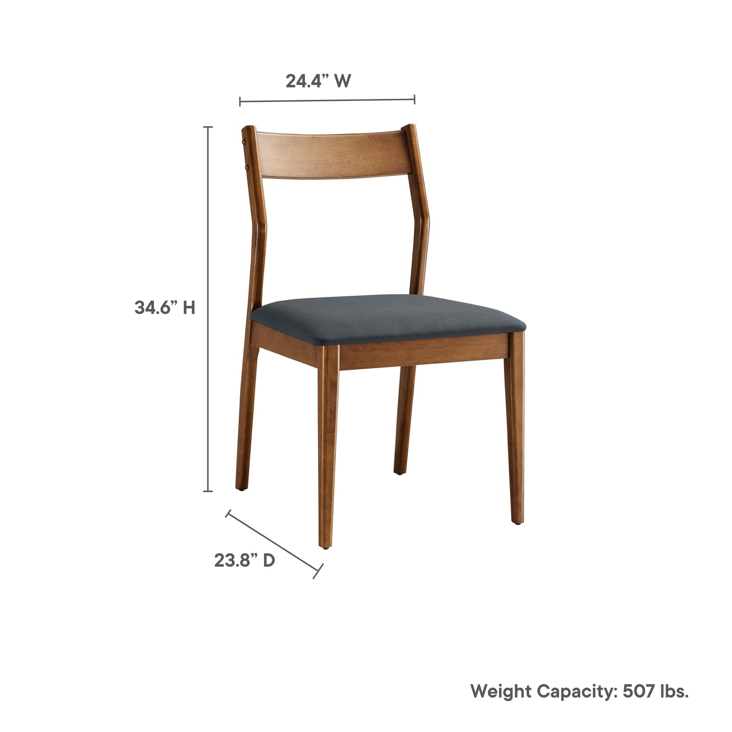 Solara 7-Piece Wood Dining Set with Vegan Leather Side Chairs by Modway FredCo
