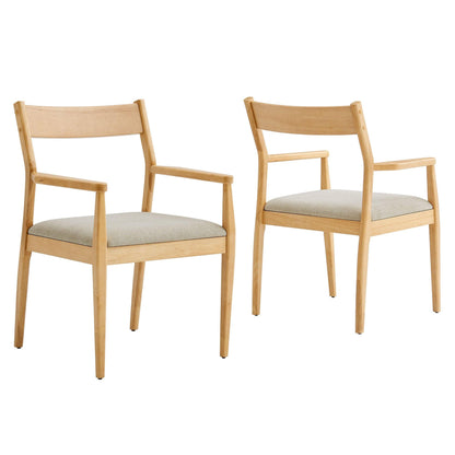 Solara Fabric Wood Dining Armchairs Set of 2 by Modway FredCo