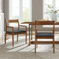 Solara Vegan Leather Wood Dining Armchairs Set of 2 by Modway FredCo