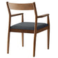 Solara Vegan Leather Wood Dining Armchairs Set of 2 by Modway FredCo