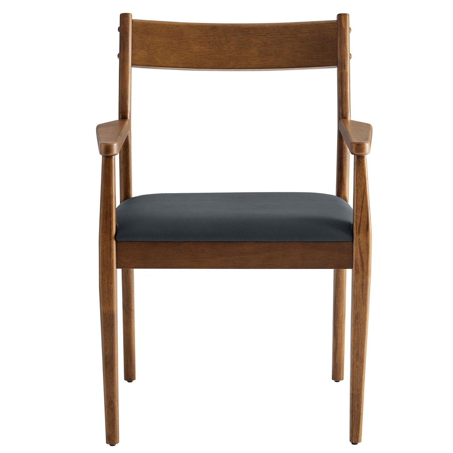 Solara Vegan Leather Wood Dining Armchairs Set of 2 by Modway FredCo