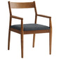 Solara Vegan Leather Wood Dining Armchairs Set of 2 by Modway FredCo