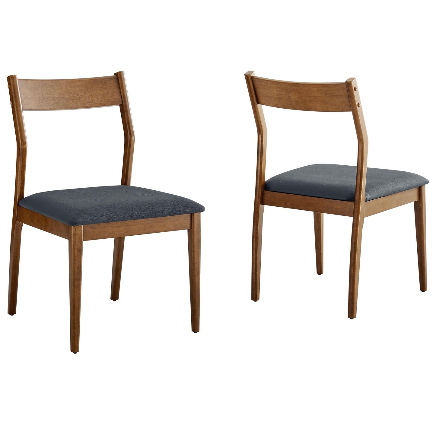 Solara Vegan Leather Wood Dining Side Chairs Set of 2 by Modway FredCo