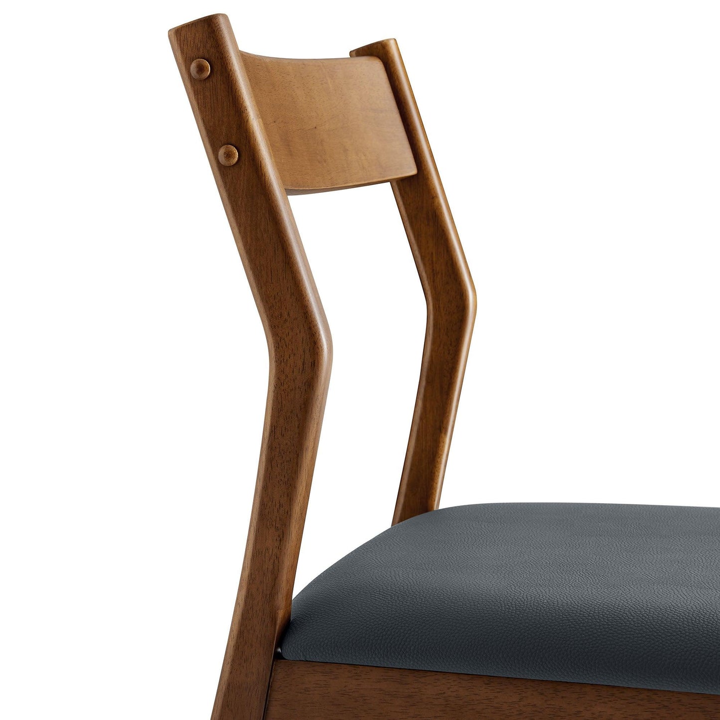 Solara Vegan Leather Wood Dining Side Chairs Set of 2 by Modway FredCo