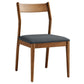 Solara Vegan Leather Wood Dining Side Chairs Set of 2 by Modway FredCo