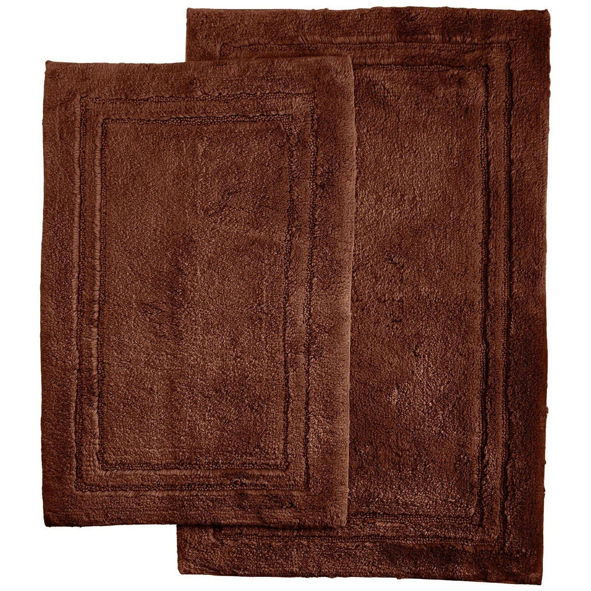 Solid 100% Combed Cotton Non-Skid 2-Piece Bath Rug Set FredCo