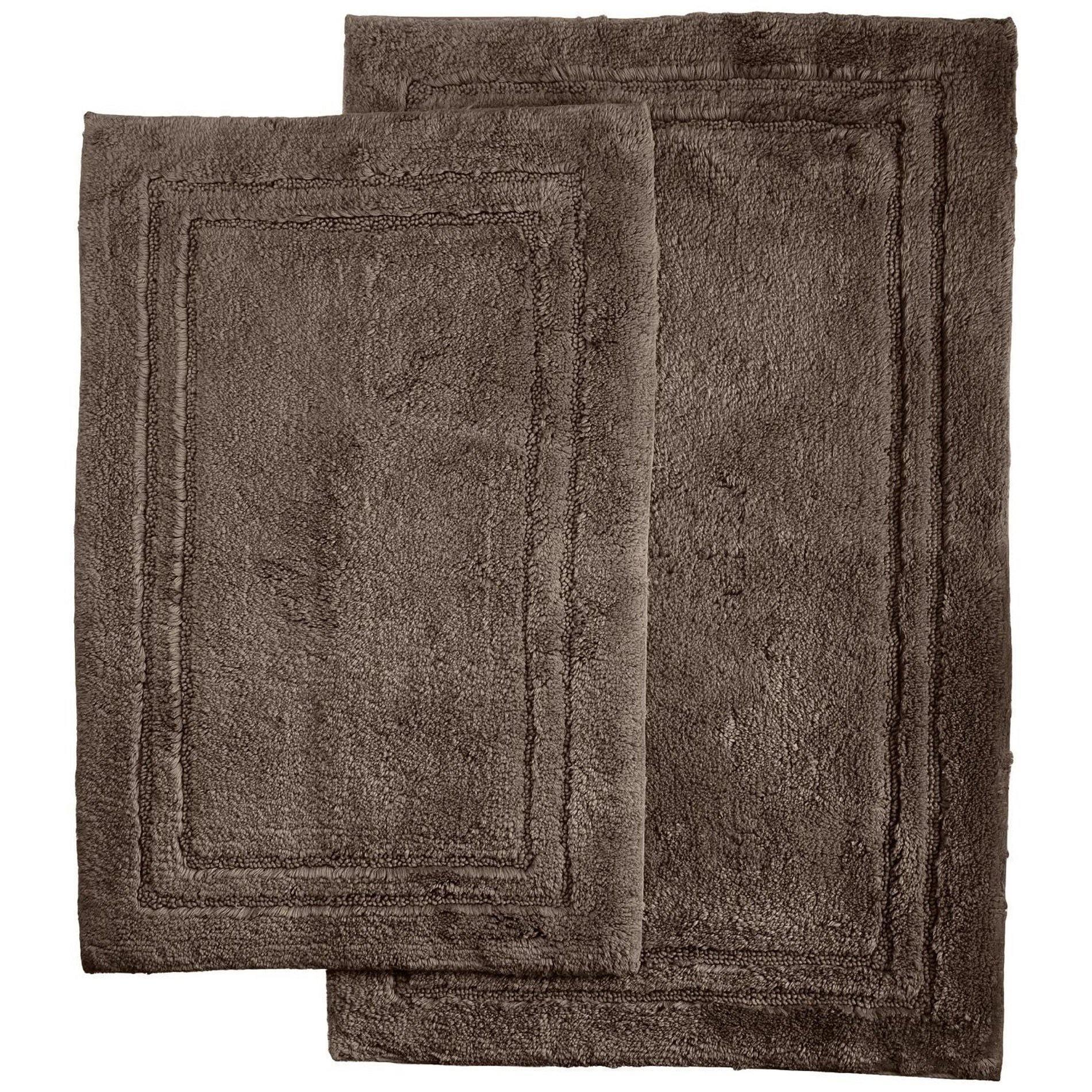 Solid 100% Combed Cotton Non-Skid 2-Piece Bath Rug Set FredCo