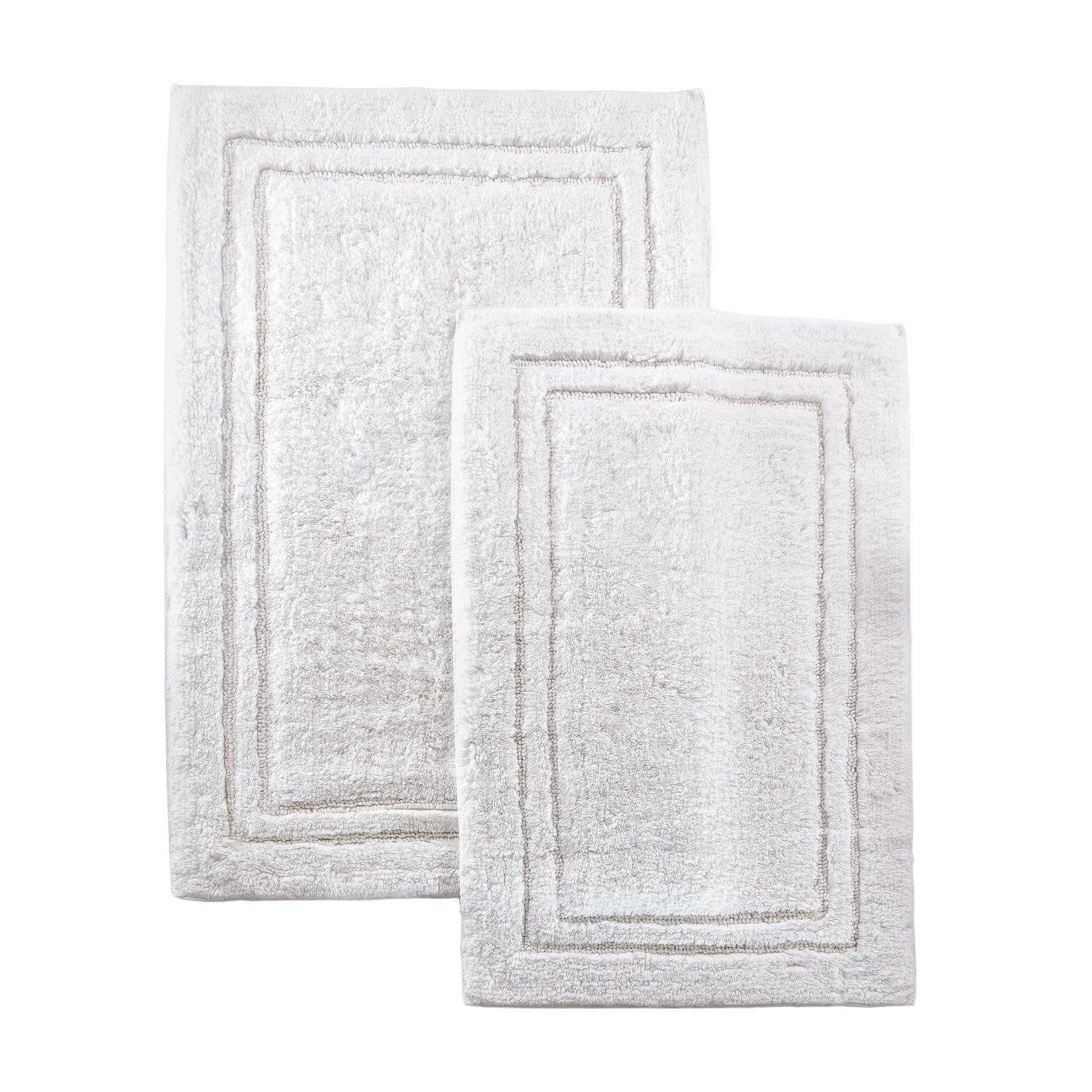Solid 100% Combed Cotton Non-Skid 2-Piece Bath Rug Set FredCo