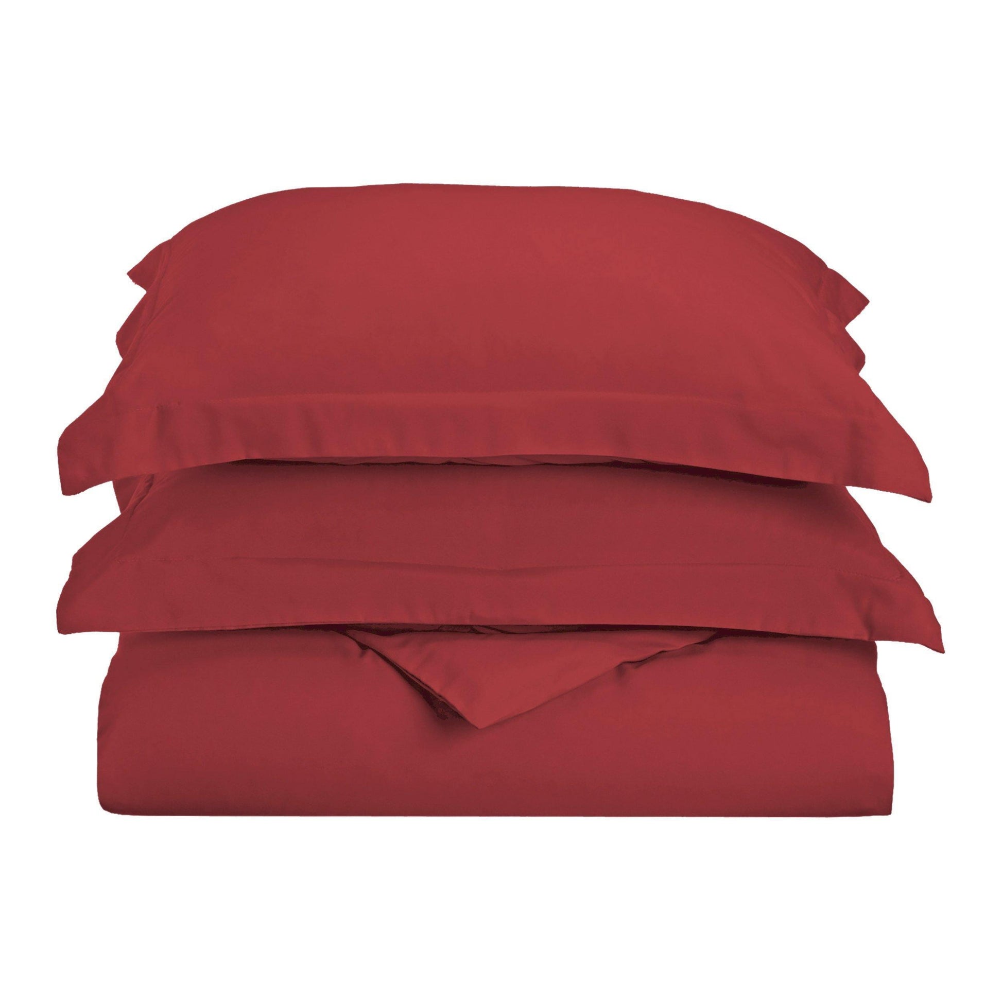 Solid Microfiber Wrinkle-Resistant Duvet Cover and Pillow Sham Set FredCo