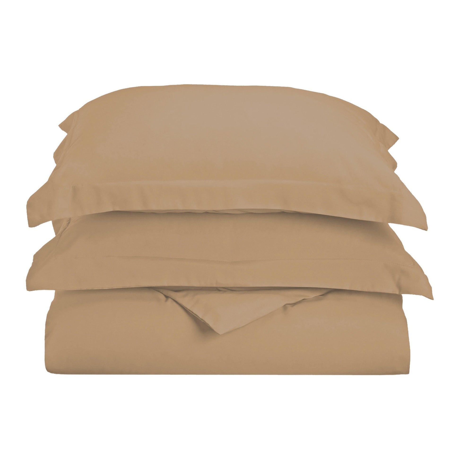 Solid Microfiber Wrinkle-Resistant Duvet Cover and Pillow Sham Set FredCo