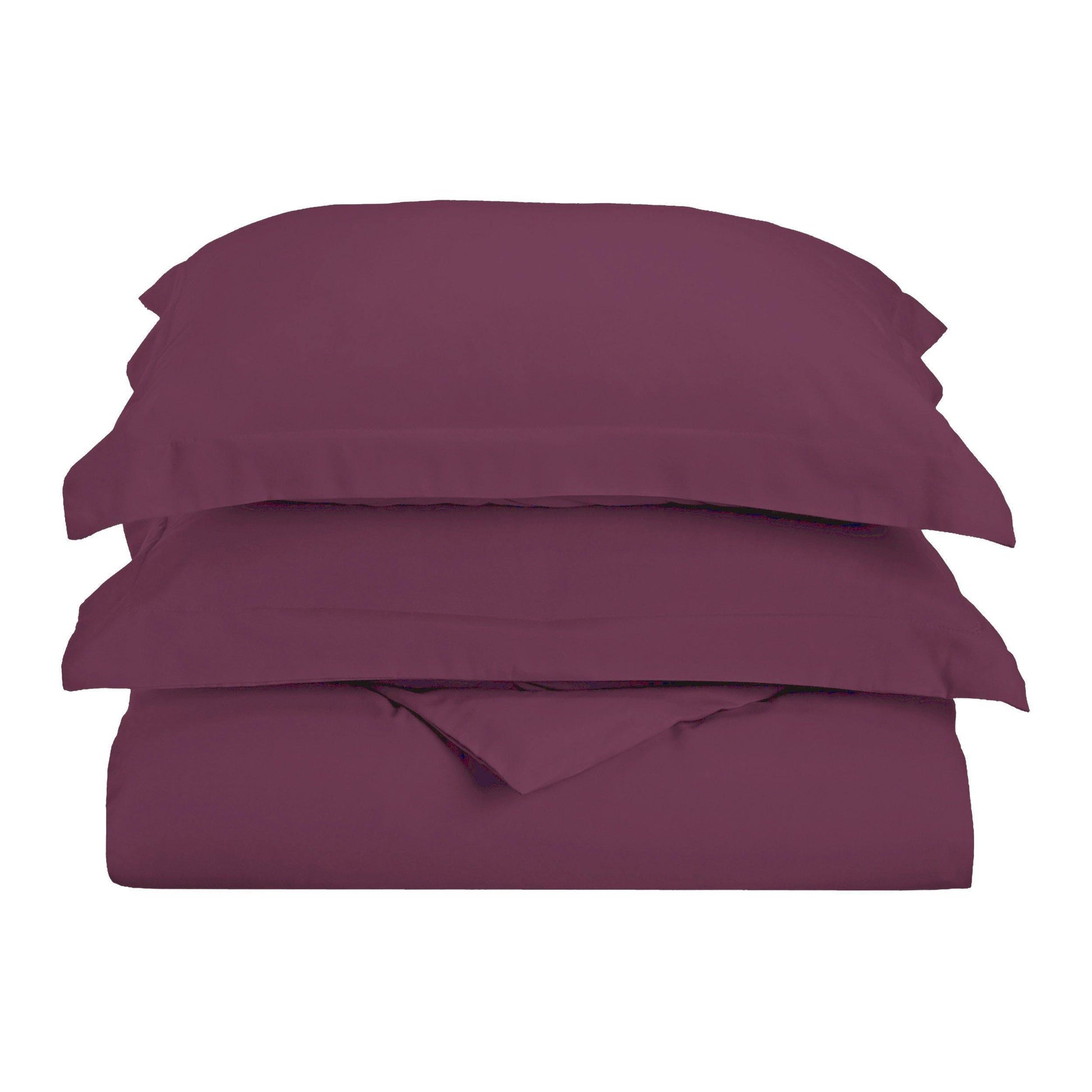 Solid Microfiber Wrinkle-Resistant Duvet Cover and Pillow Sham Set FredCo