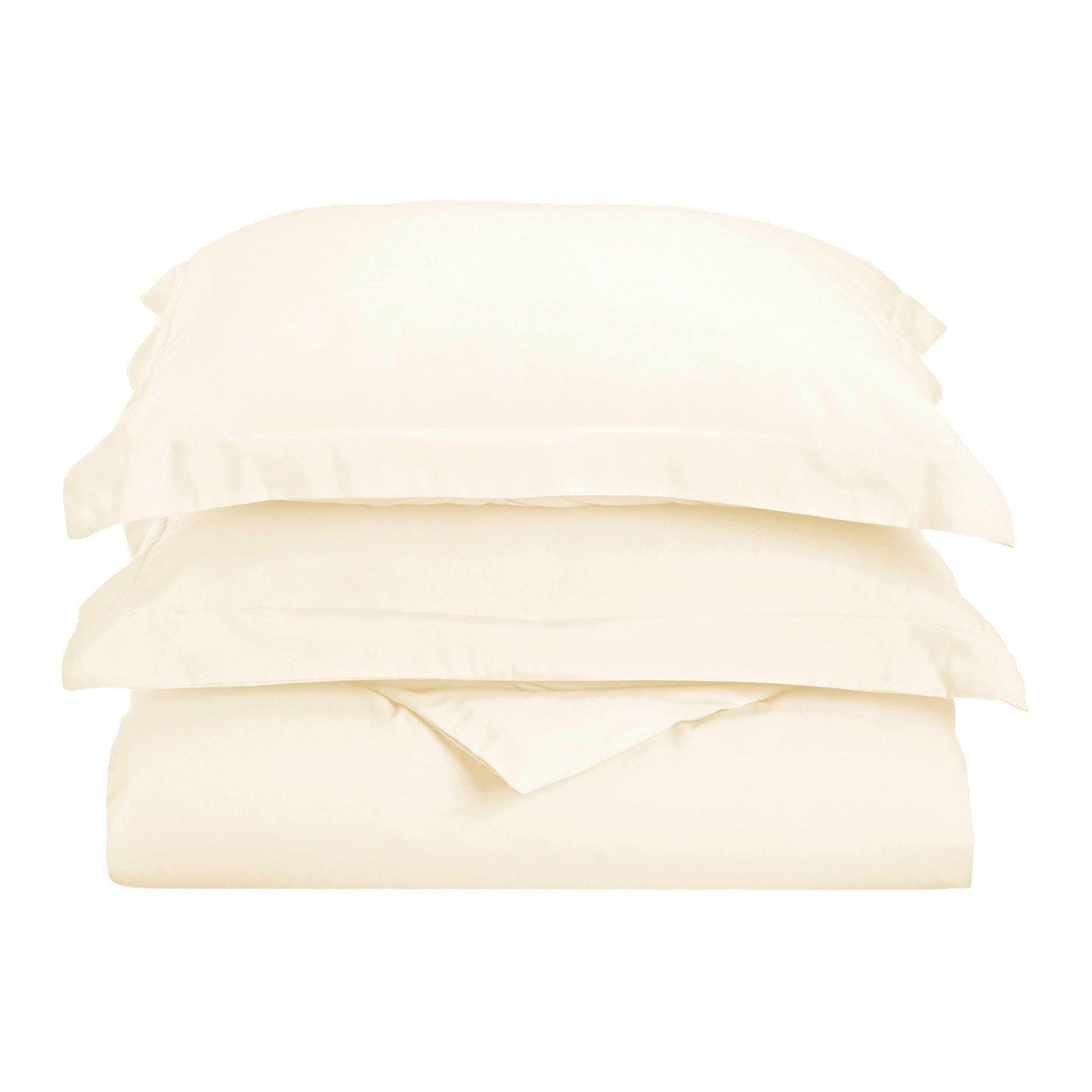 Solid Microfiber Wrinkle-Resistant Duvet Cover and Pillow Sham Set FredCo