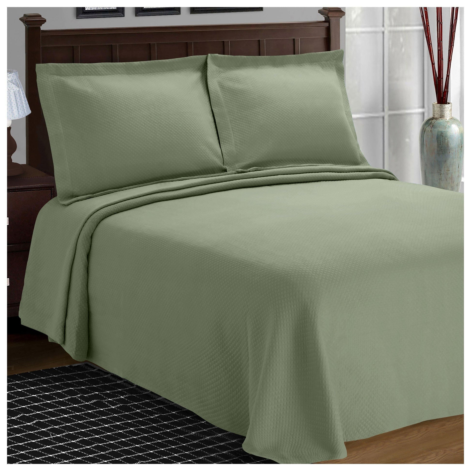 Solitaire 100% Cotton Jacquard Matelassé Bedspread Set FredCo
