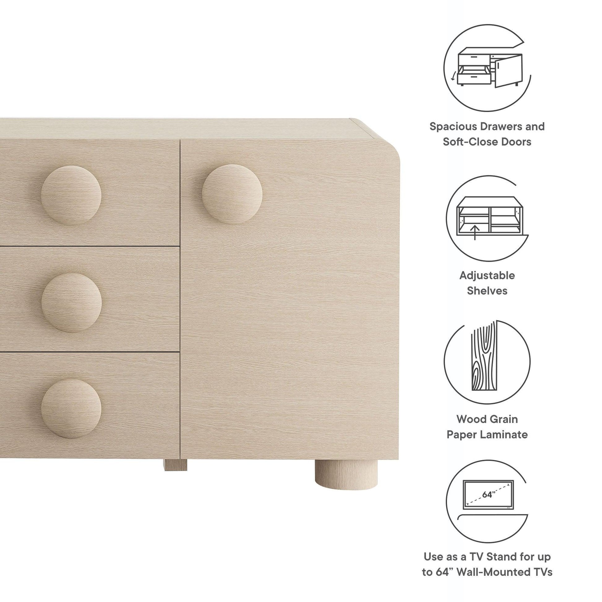 Sonnet 57" Sideboard Storage Cabinet by Modway FredCo
